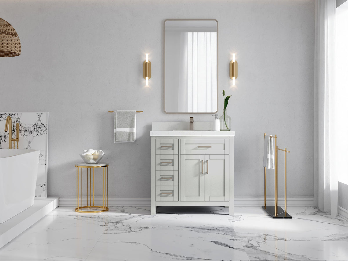 Cambridge 36 in. W x 22 in. D Right Offset Sink Bathroom Vanity - Willow Bath and Vanity