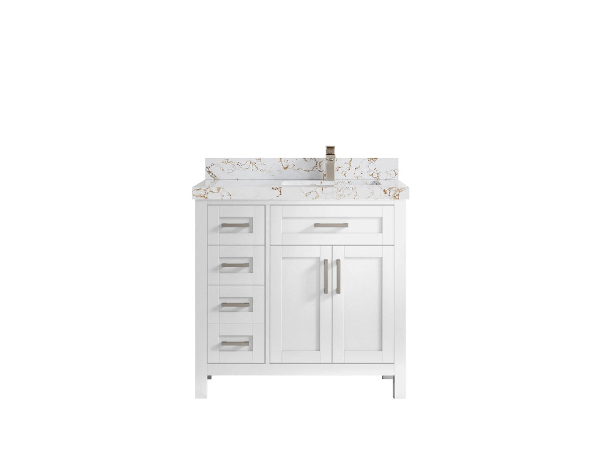Cambridge 36 in. W x 22 in. D Right Offset Sink Bathroom Vanity - Willow Bath and Vanity