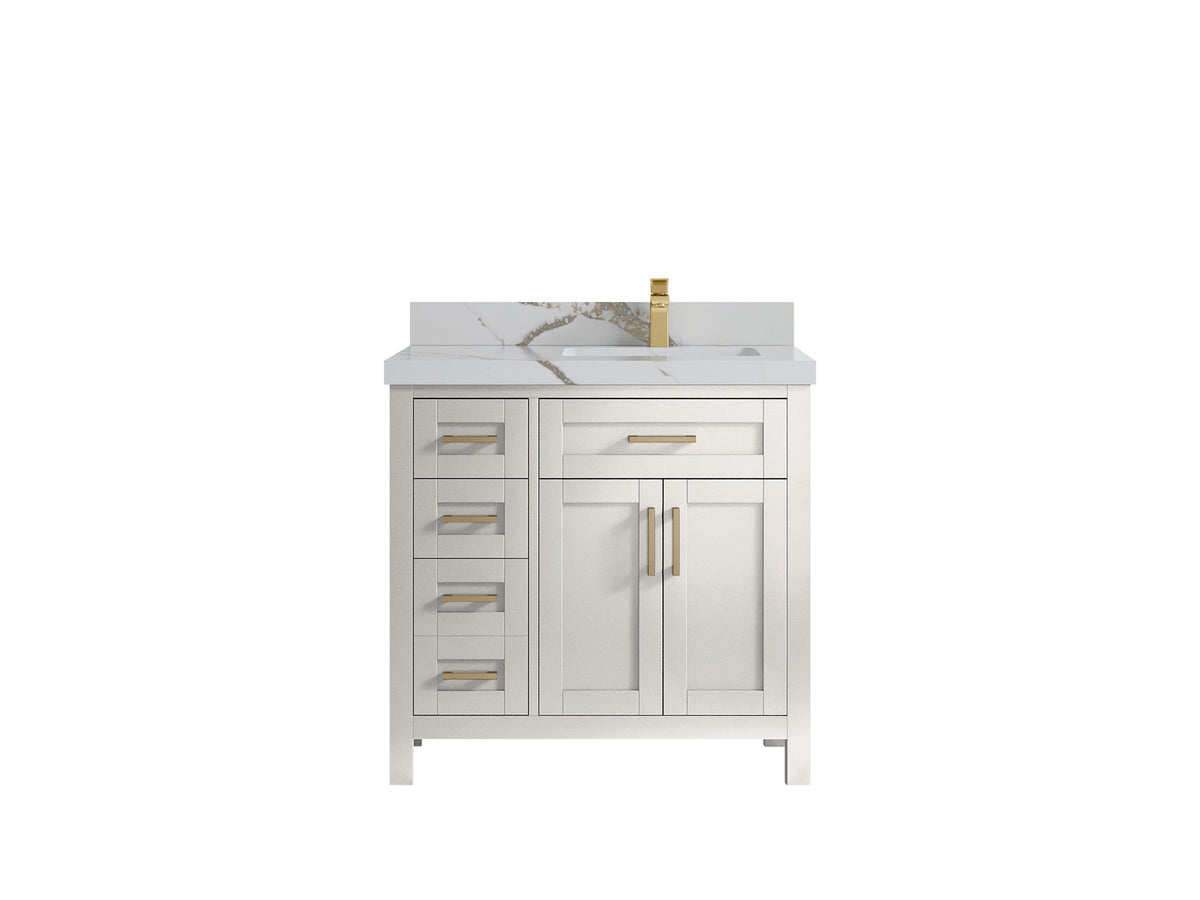 Cambridge 36 in. W x 22 in. D Right Offset Sink Bathroom Vanity - Willow Bath and Vanity