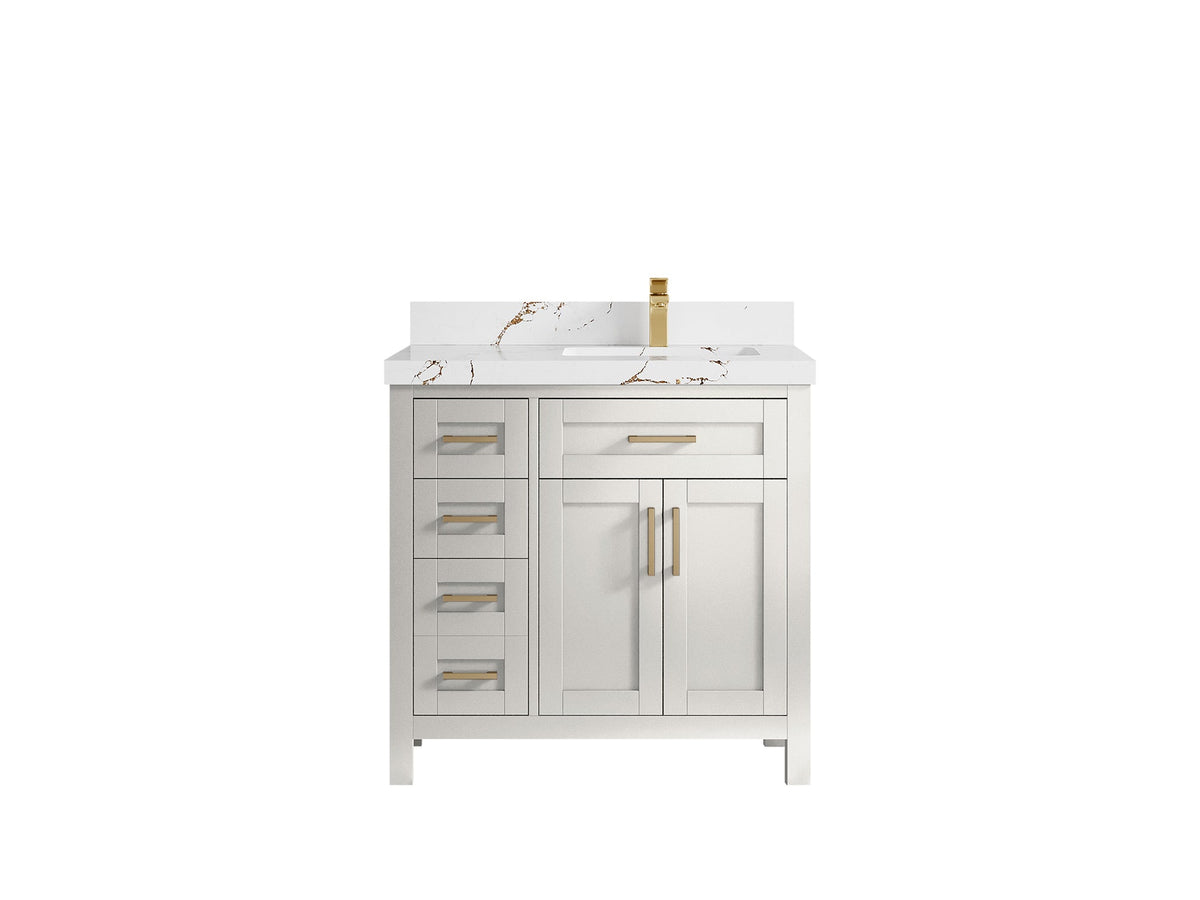 Cambridge 36 in. W x 22 in. D Right Offset Sink Bathroom Vanity - Willow Bath and Vanity