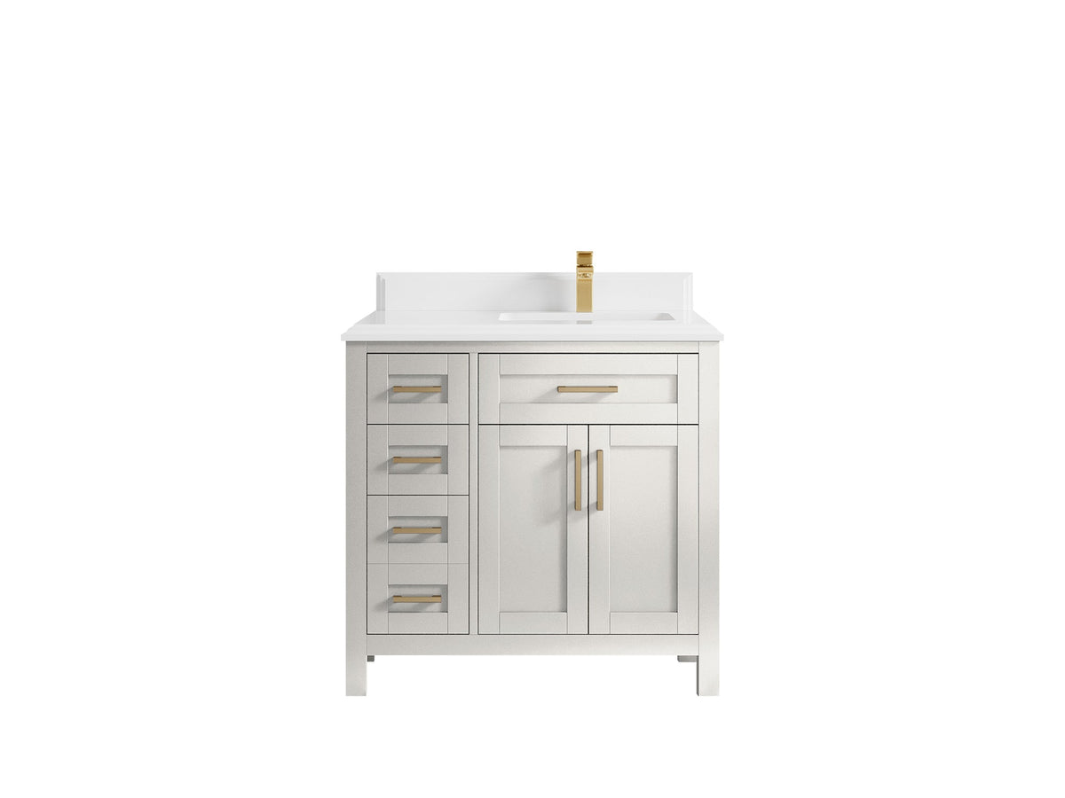 Cambridge 36 in. W x 22 in. D Right Offset Sink Bathroom Vanity - Willow Bath and Vanity