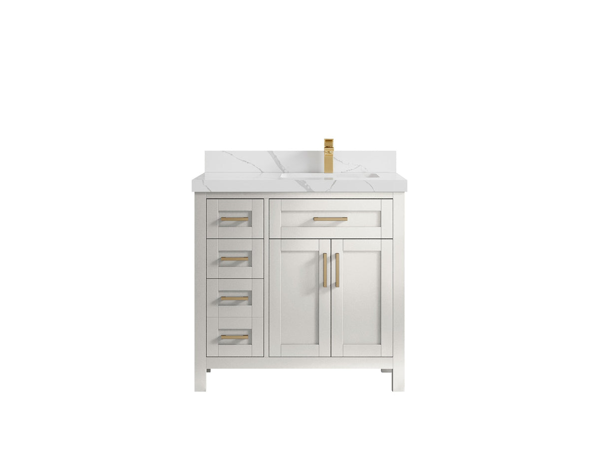 Cambridge 36 in. W x 22 in. D Right Offset Sink Bathroom Vanity - Willow Bath and Vanity
