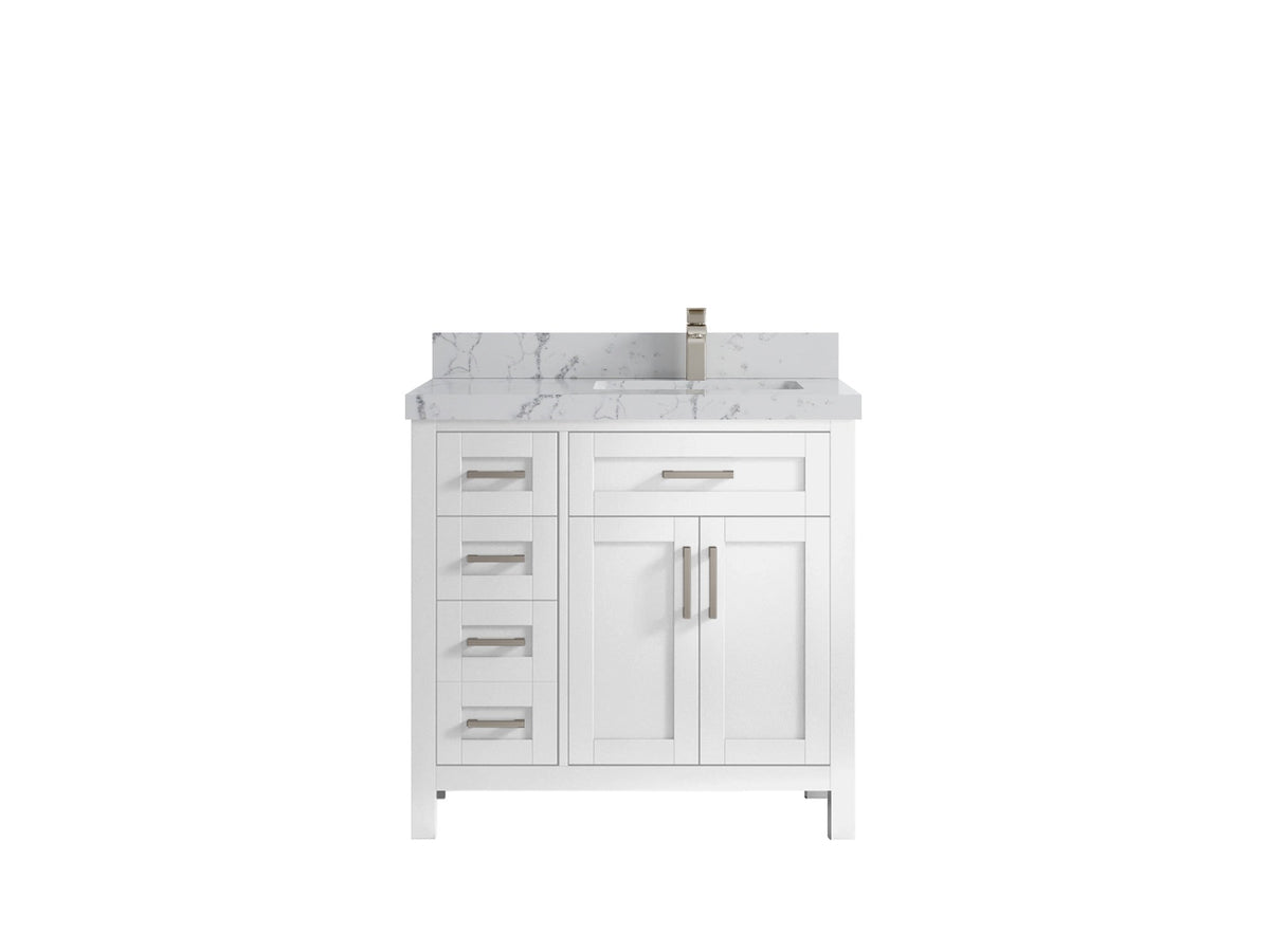 Cambridge 36 in. W x 22 in. D Right Offset Sink Bathroom Vanity - Willow Bath and Vanity