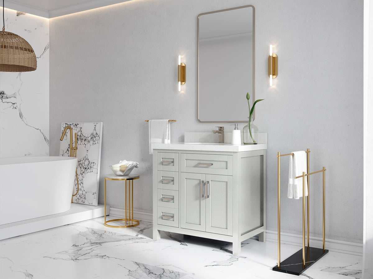 Cambridge 36 in. W x 22 in. D Right Offset Sink Bathroom Vanity - Willow Bath and Vanity