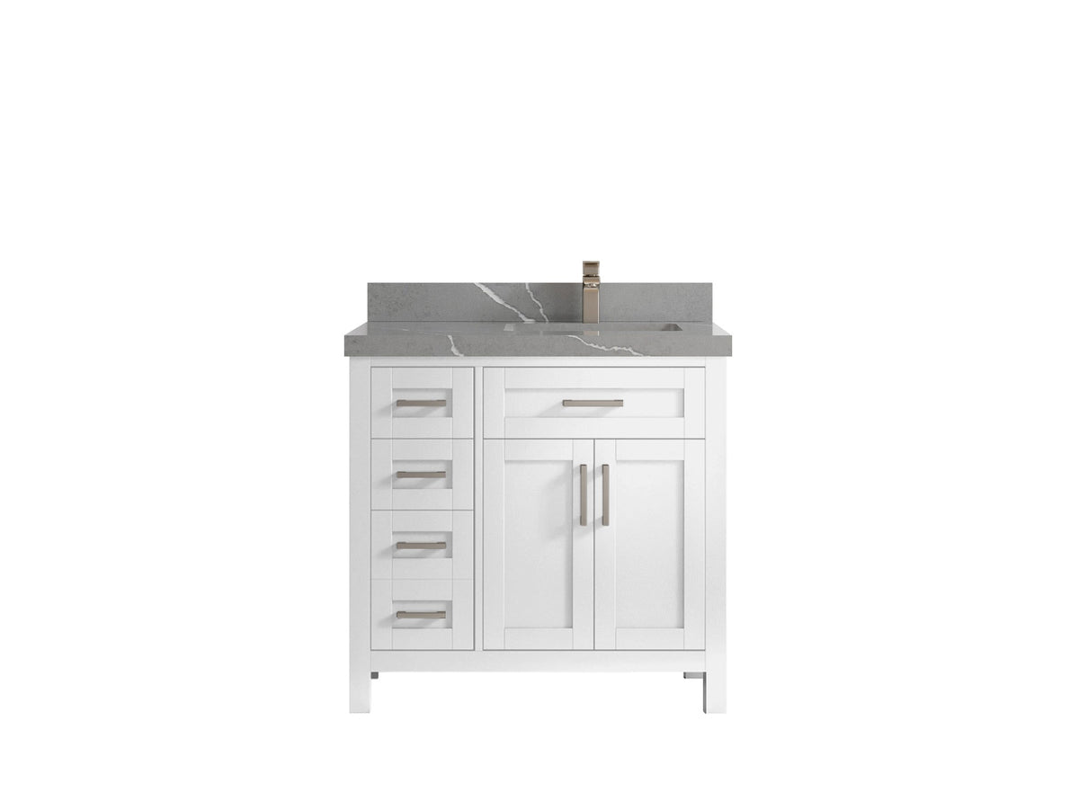 Cambridge 36 in. W x 22 in. D Right Offset Sink Bathroom Vanity - Willow Bath and Vanity