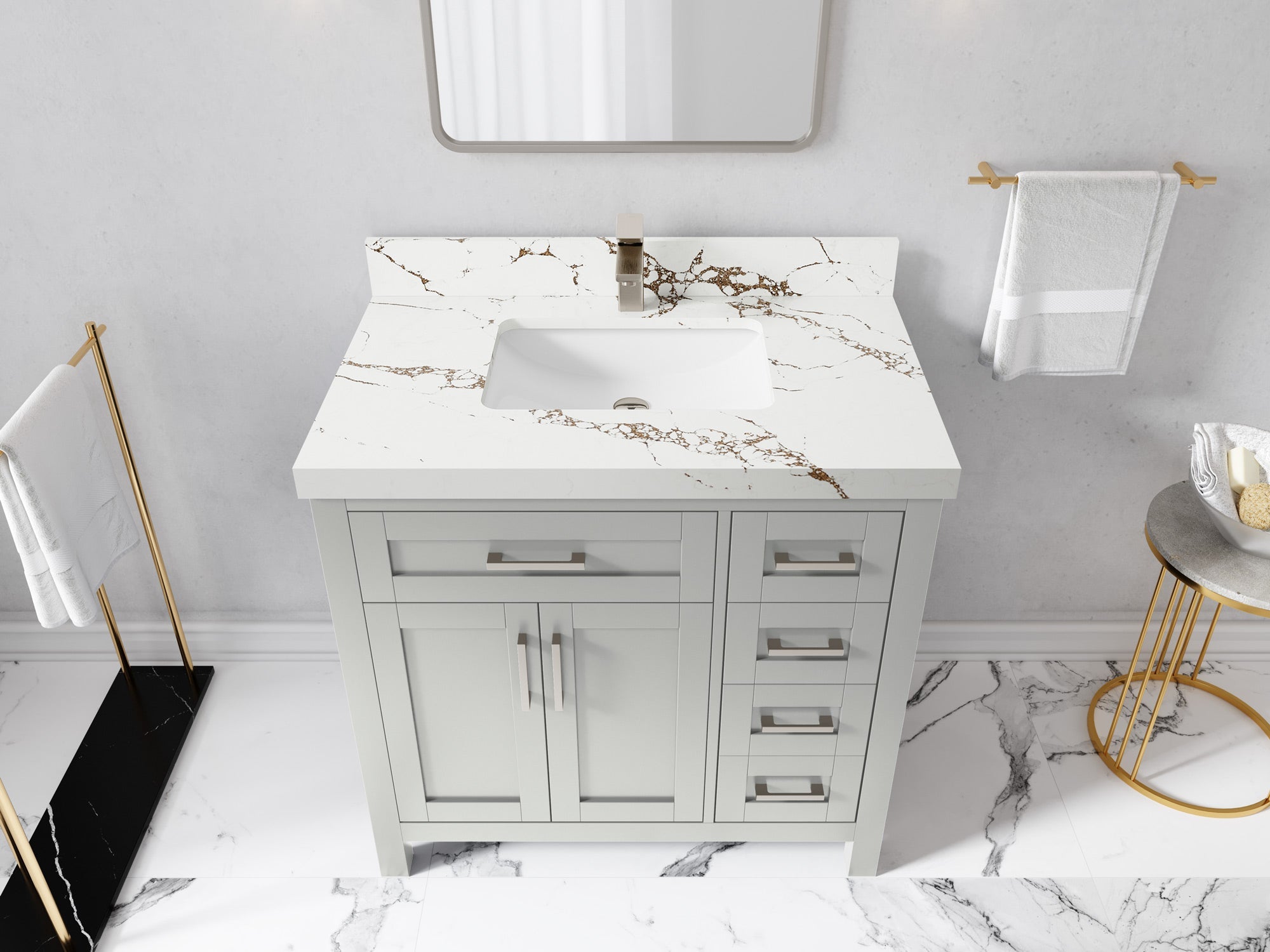 Cambridge 36 in. W x 22 in. D Single Center Sink Bathroom Vanity - Willow Bath and Vanity