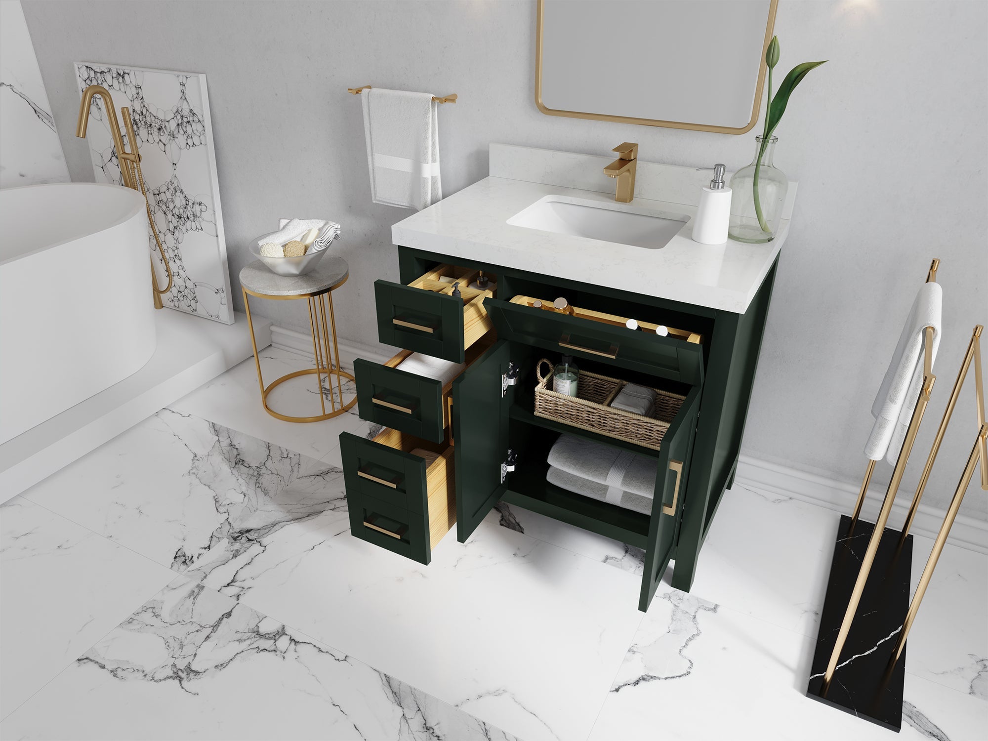 Cambridge 36 in. W x 22 in. D Single Center Sink Bathroom vanity - Willow Bath and Vanity