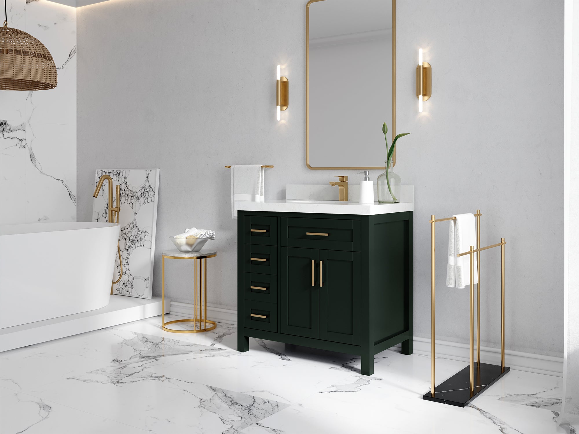 Cambridge 36 in. W x 22 in. D Single Center Sink Bathroom vanity - Willow Bath and Vanity