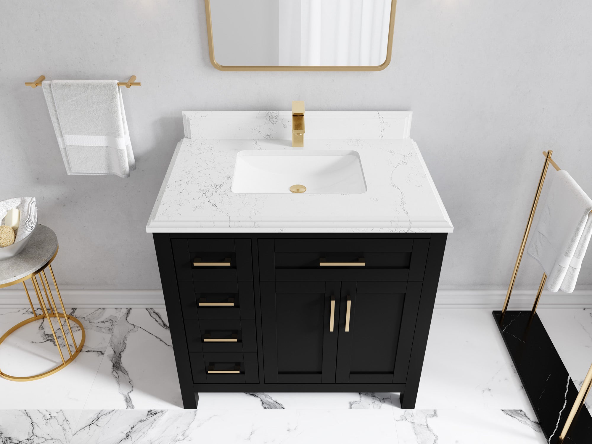 Cambridge 36 in. W x 22 in. D Single Center Sink Bathroom vanity - Willow Bath and Vanity