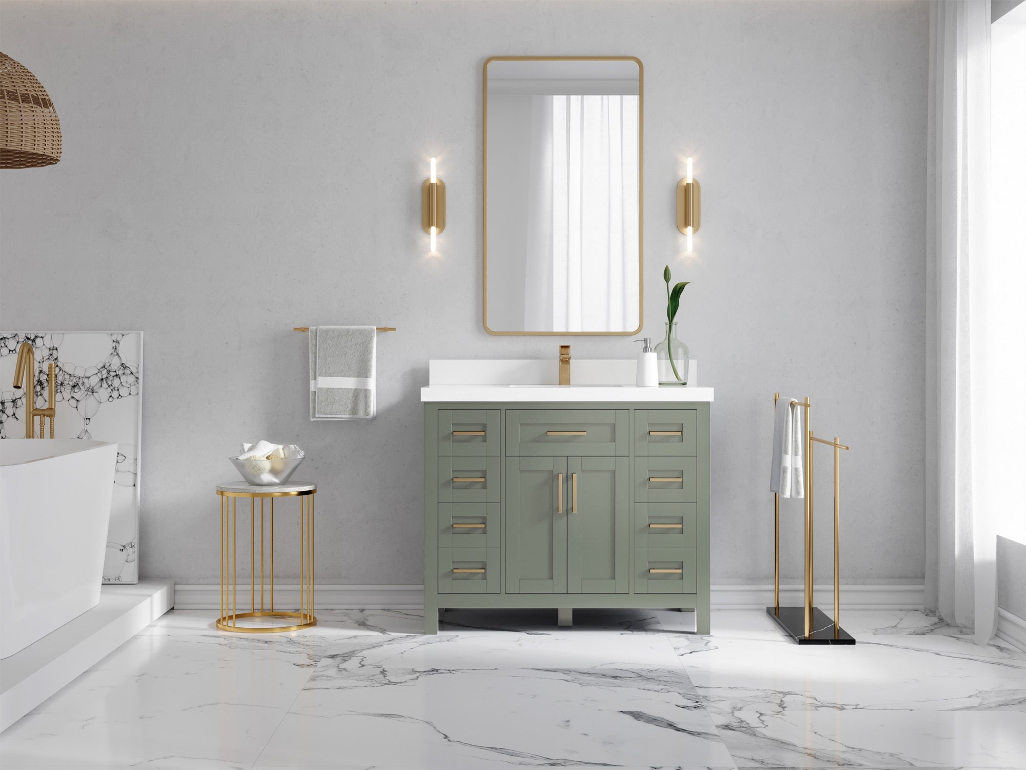 Cambridge 42 in. W x 22 in. D Single Sink Bathroom Vanity - Willow Bath and Vanity