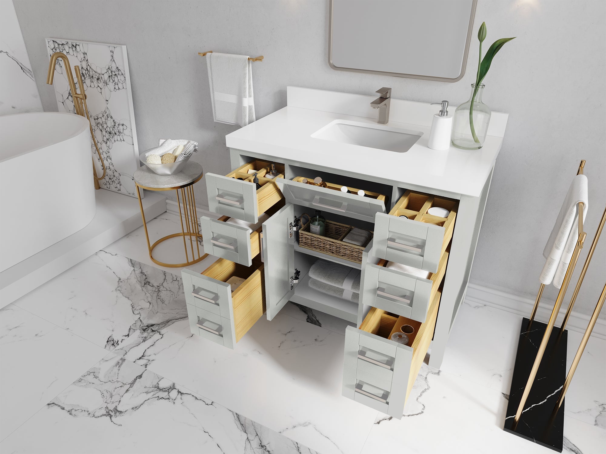 Cambridge 42 in. W x 22 in. D Single Sink Bathroom Vanity - Willow Bath and Vanity