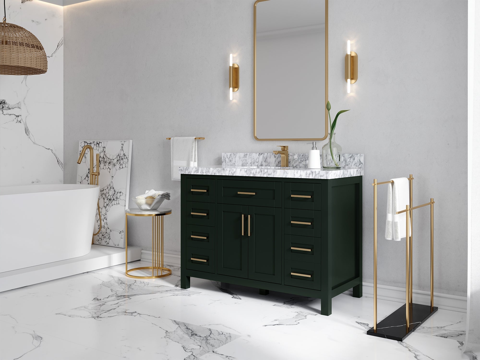 Cambridge 48 in. W x 22 in. D Single Sink Bathroom Vanity - Willow Bath and Vanity
