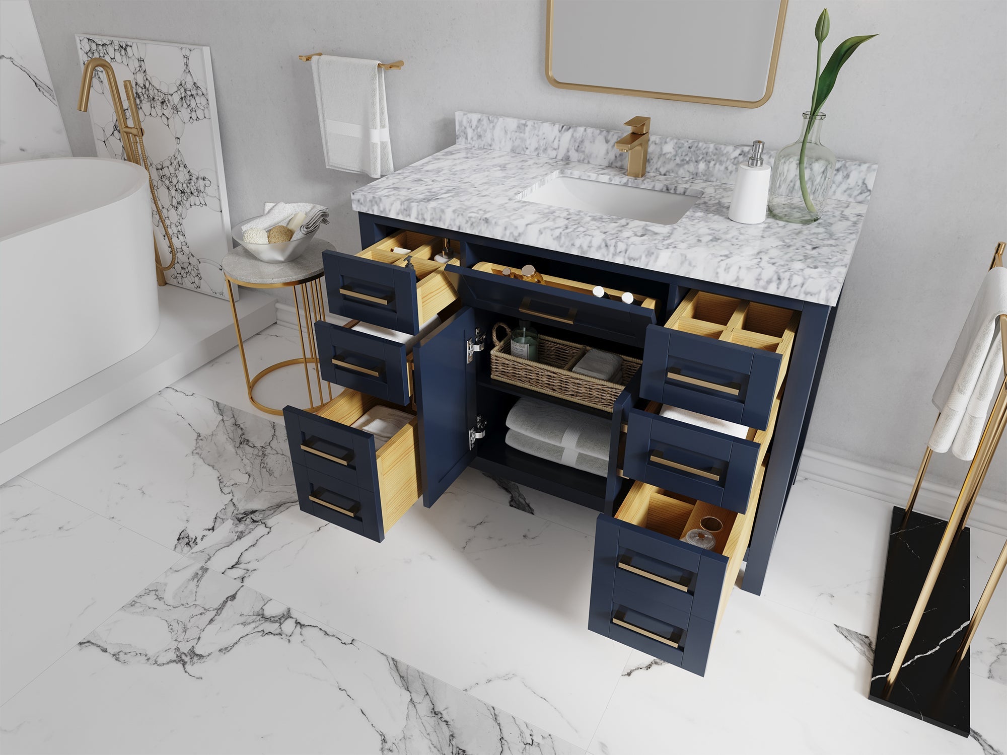 Cambridge 48 in. W x 22 in. D Single Sink Bathroom Vanity - Willow Bath and Vanity