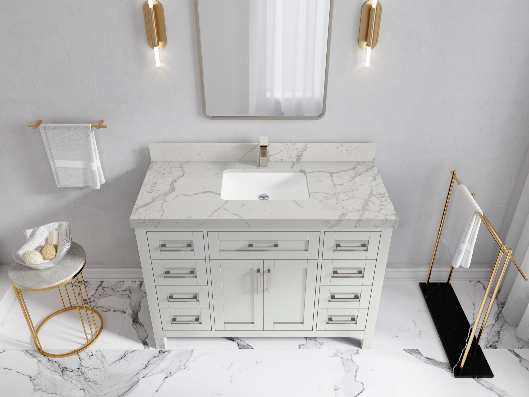 Cambridge 48 in. W x 22 in. D Single Sink Bathroom Vanity - Willow Bath and Vanity