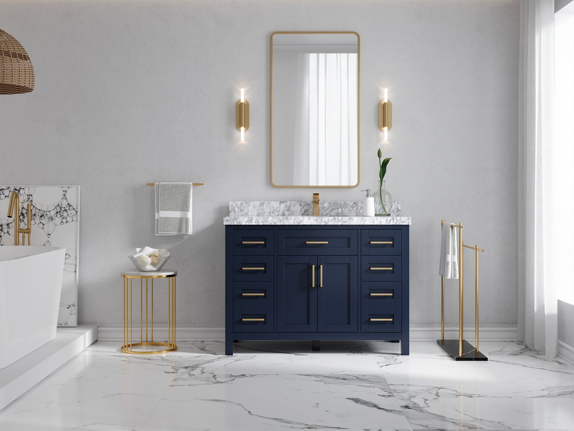 Cambridge 48 in. W x 22 in. D Single Sink Bathroom Vanity - Willow Bath and Vanity