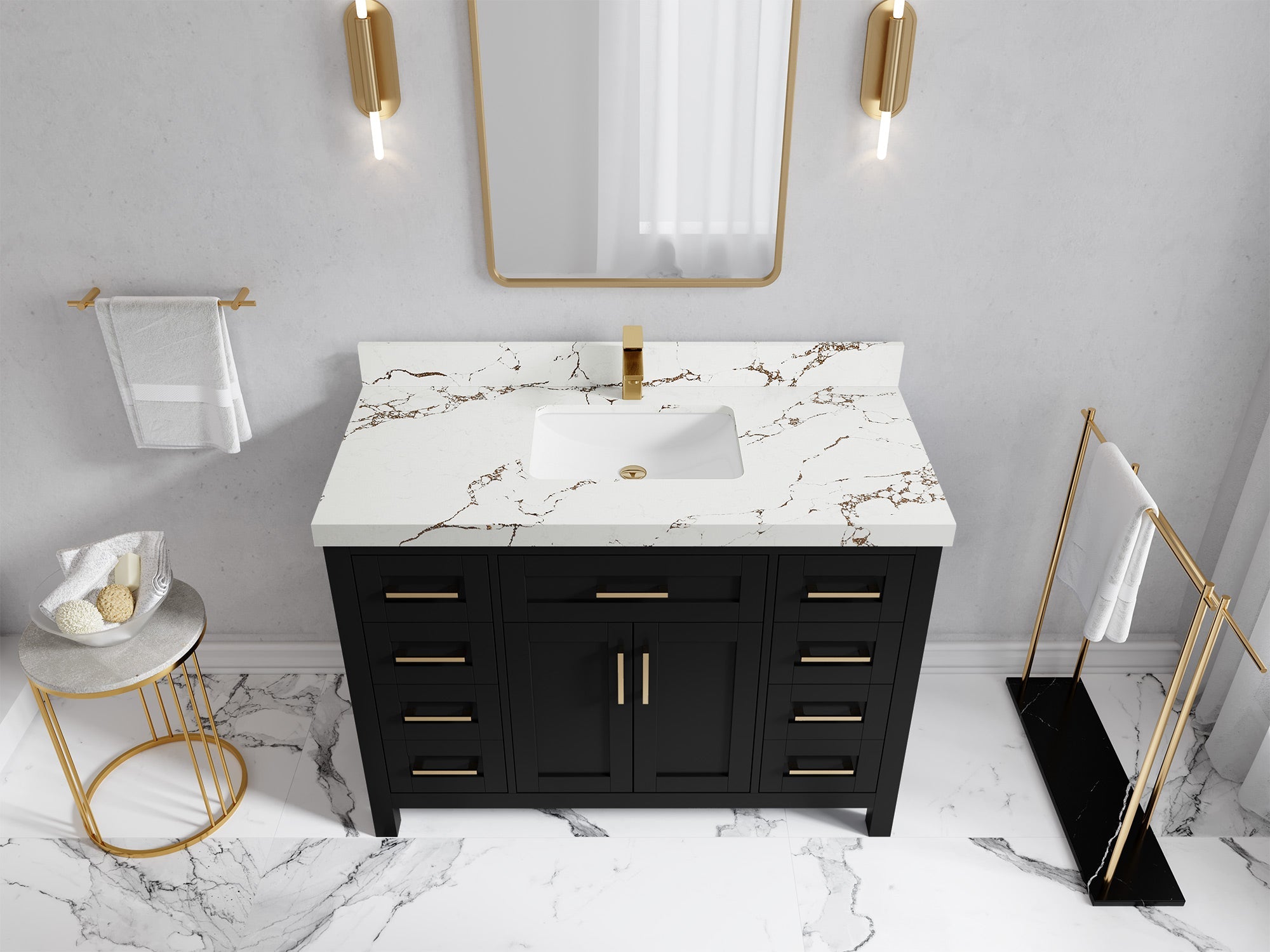 Cambridge 48 in. W x 22 in. D Single Sink Bathroom Vanity - Willow Bath and Vanity