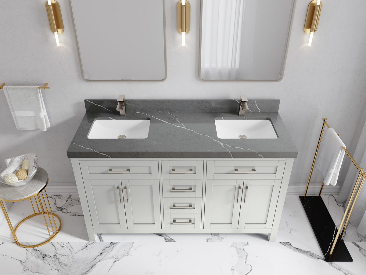 Cambridge 60 in. W x 22 in. D Double Sink Bathroom Vanity - Willow Bath and Vanity