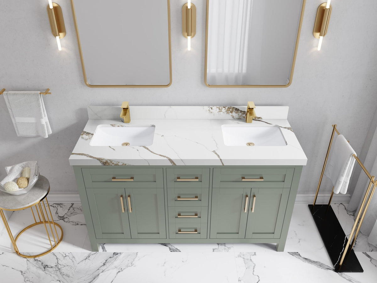 Cambridge 60 in. W x 22 in. D Double Sink Bathroom Vanity - Willow Bath and Vanity