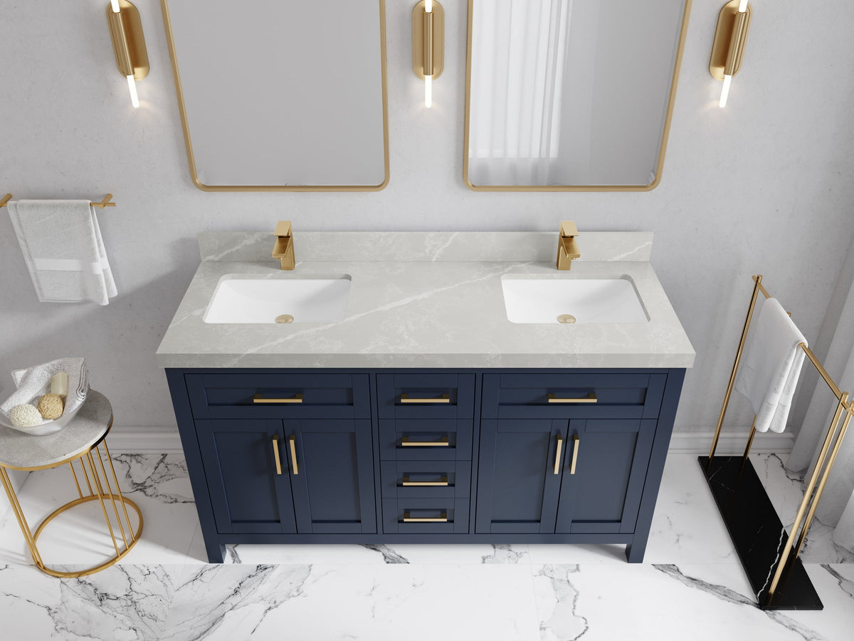 Cambridge 60 in. W x 22 in. D Double Sink Bathroom Vanity - Willow Bath and Vanity