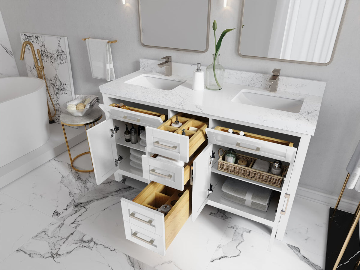 Cambridge 60 in. W x 22 in. D Double Sink Bathroom Vanity - Willow Bath and Vanity