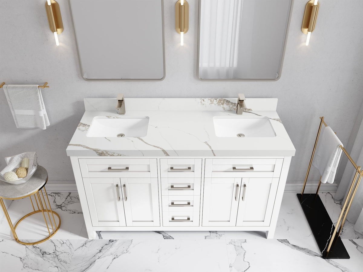 Cambridge 60 in. W x 22 in. D Double Sink Bathroom Vanity - Willow Bath and Vanity