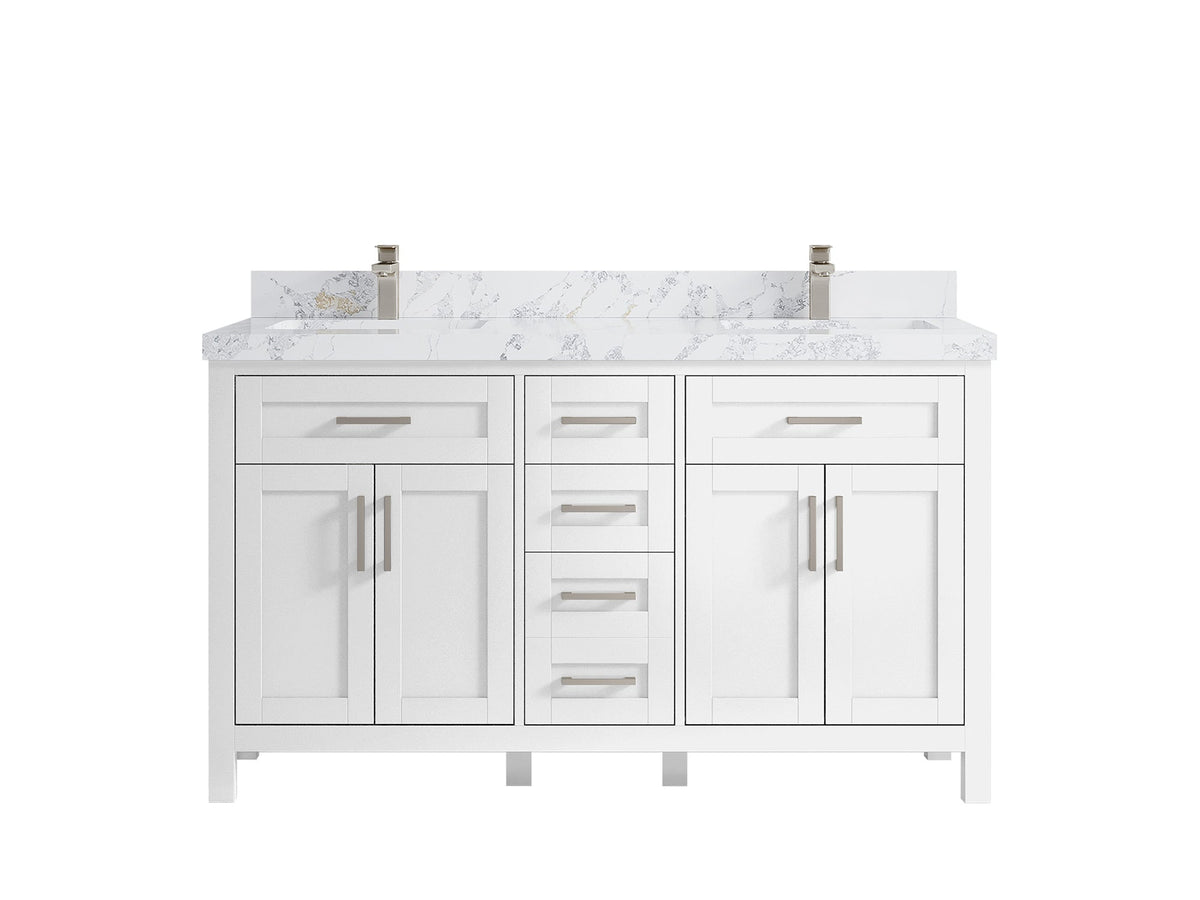 Cambridge 60 in. W x 22 in. D Double Sink Bathroom Vanity - Willow Bath and Vanity