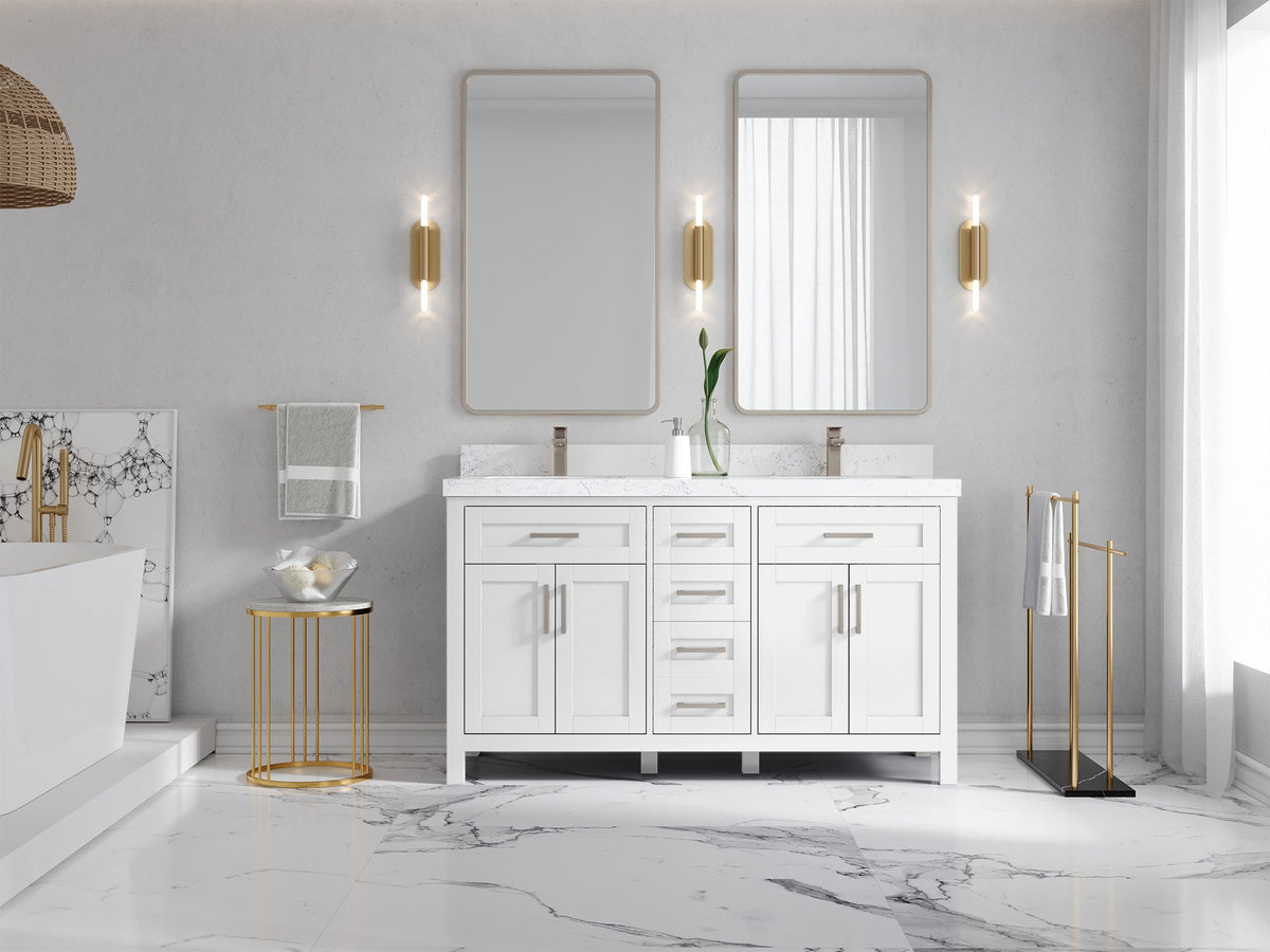 Cambridge 60 in. W x 22 in. D Double Sink Bathroom Vanity - Willow Bath and Vanity