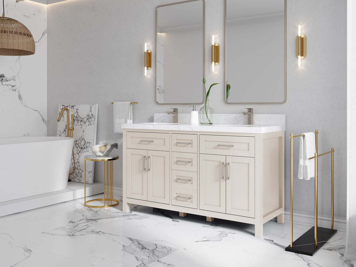 Cambridge 60 in. W x 22 in. D Double Sink Bathroom Vanity - Willow Bath and Vanity