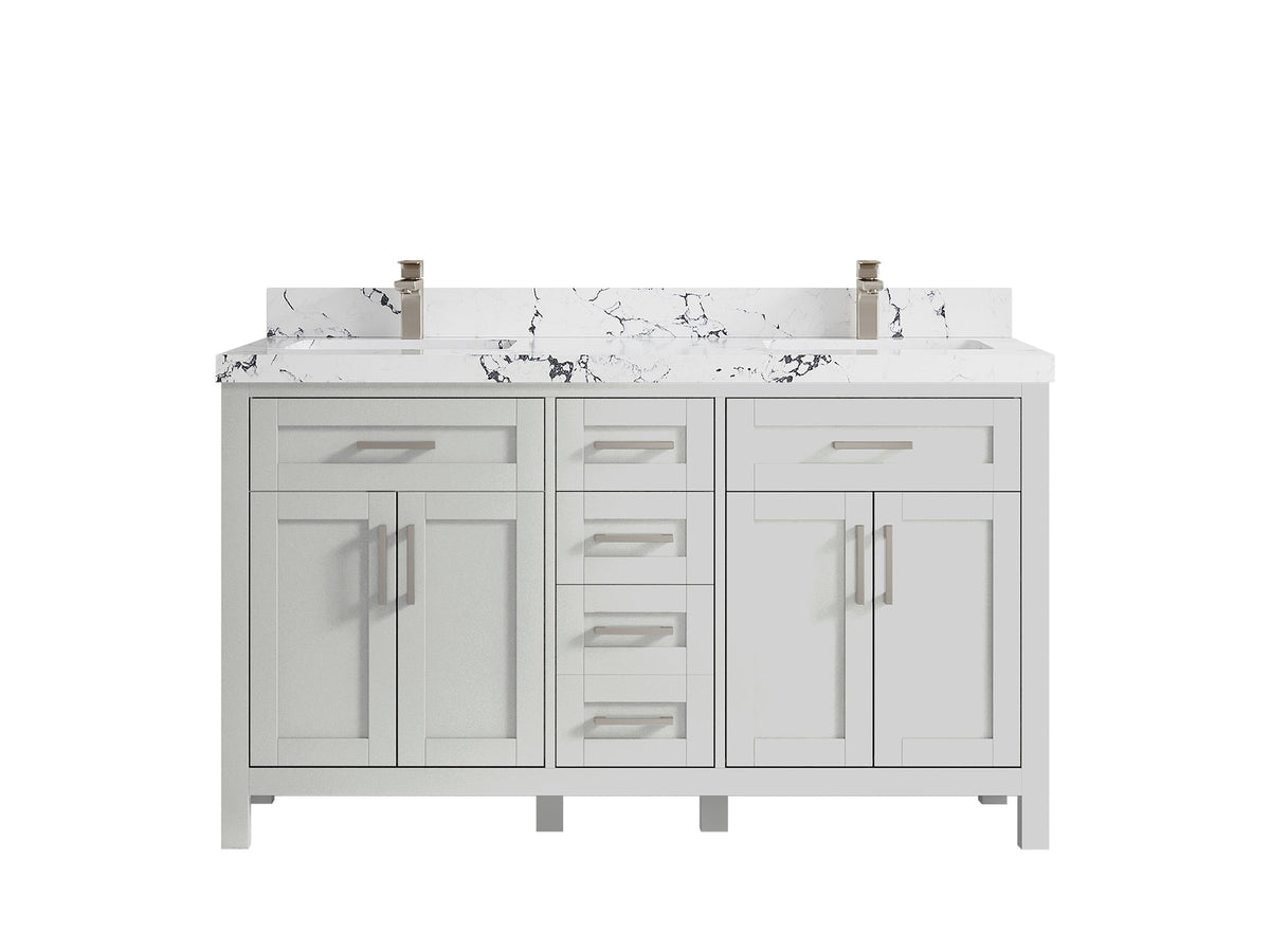 Cambridge 60 in. W x 22 in. D Double Sink Bathroom Vanity - Willow Bath and Vanity