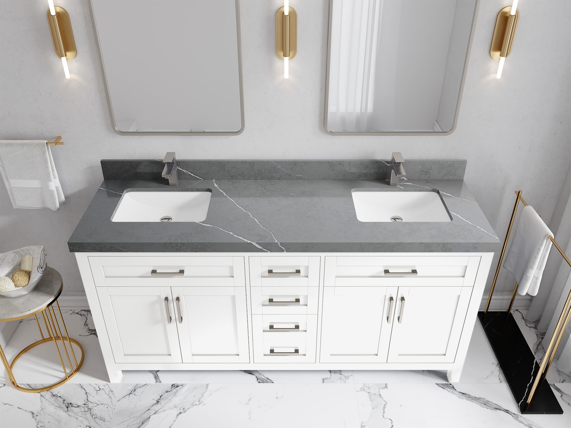 Cambridge 72 in. W x 22 in. D Double Sink Bathroom Vanity - Willow Bath and Vanity