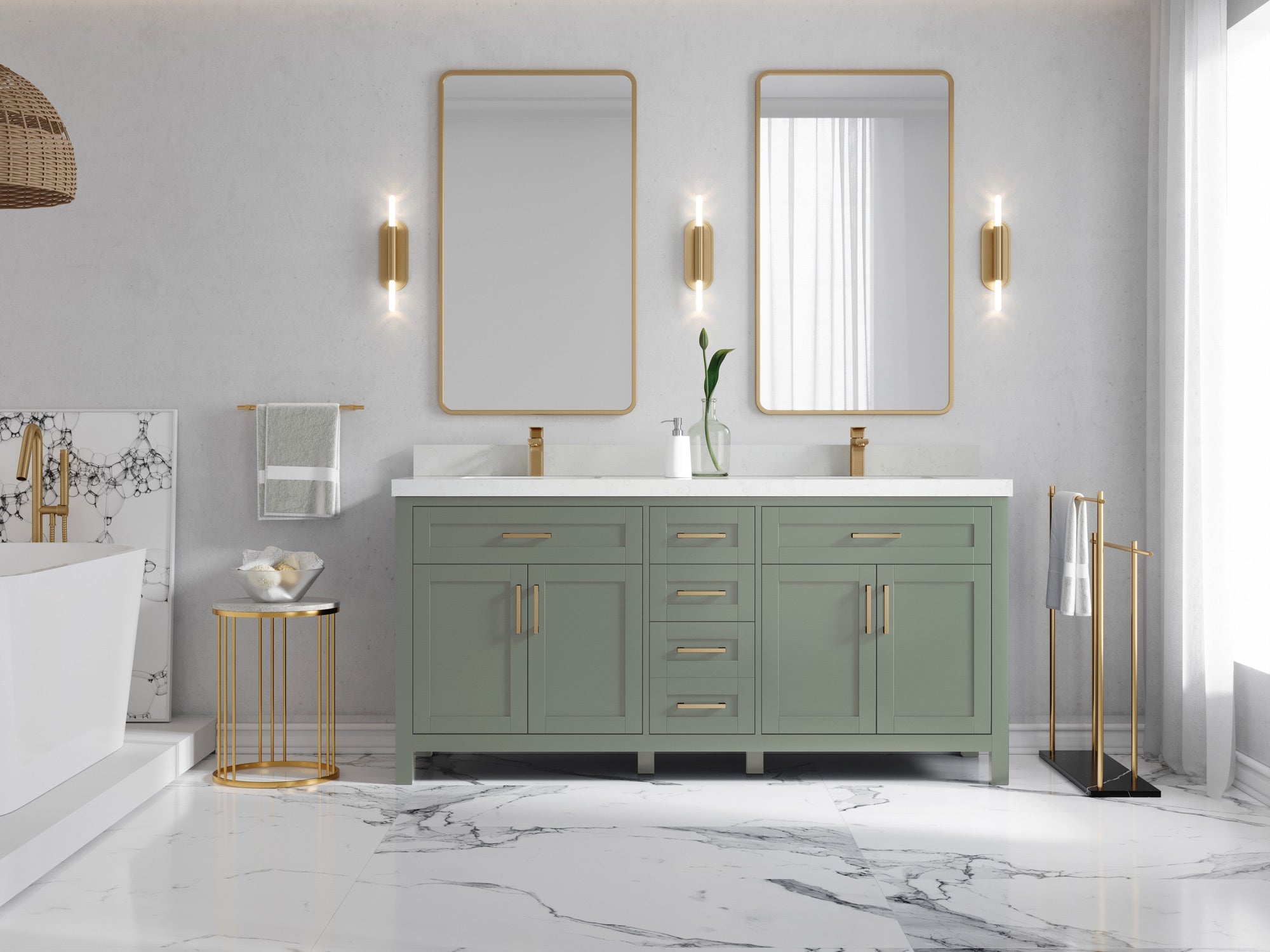 Cambridge 72 in. W x 22 in. D Double Sink Bathroom Vanity - Willow Bath and Vanity