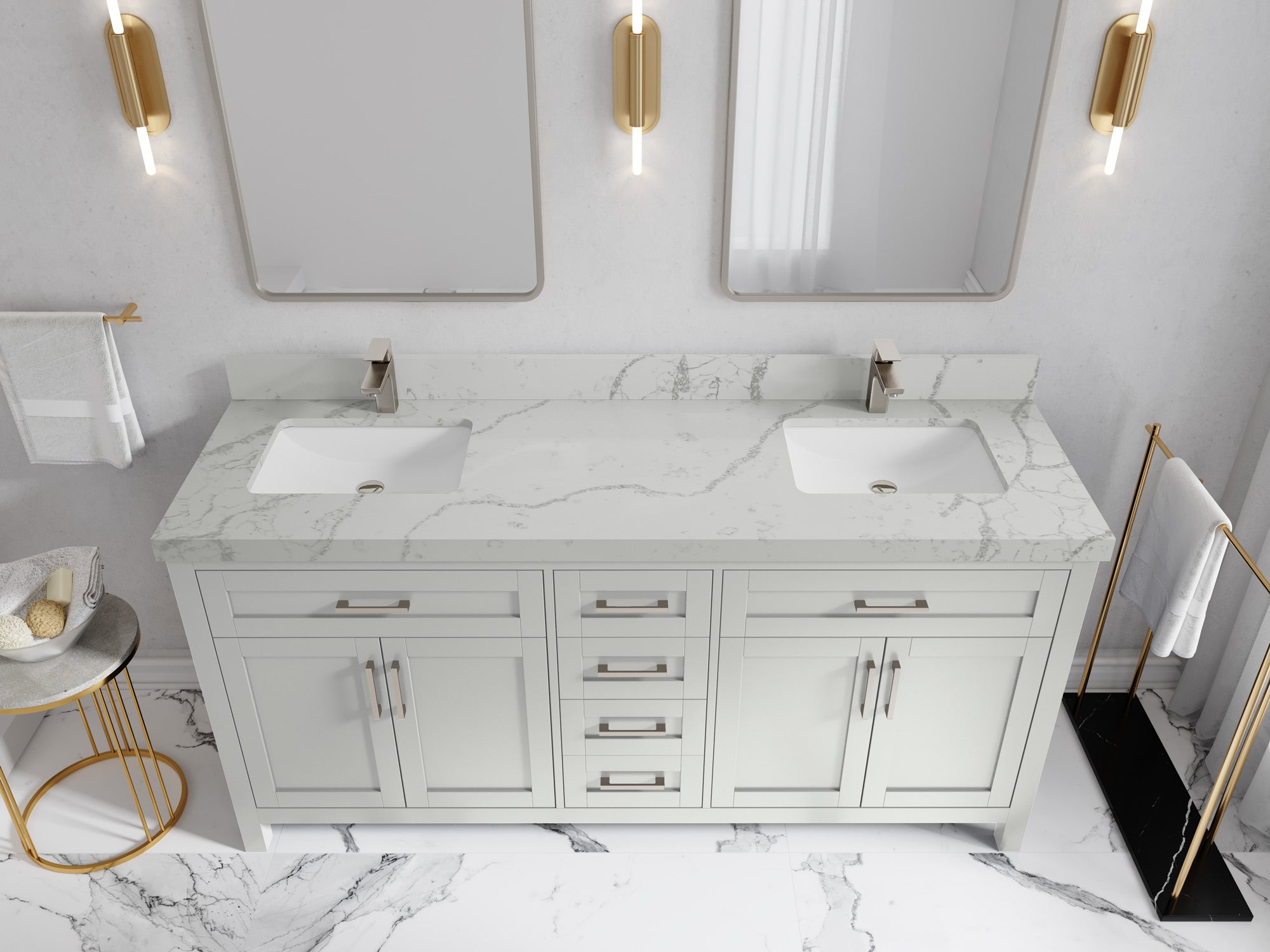 Cambridge 72 in. W x 22 in. D Double Sink Bathroom Vanity - Willow Bath and Vanity