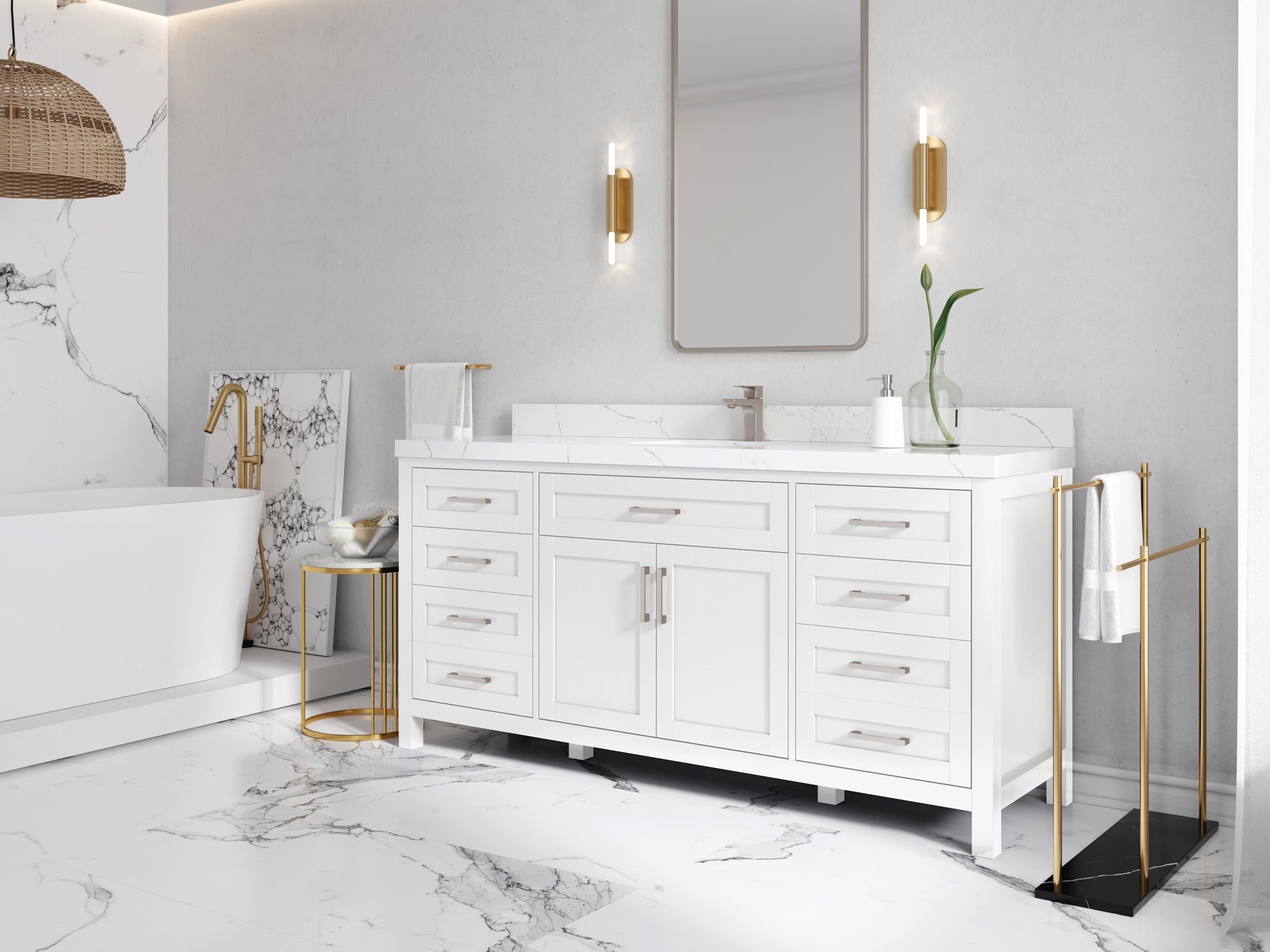 Cambridge 72 in. W x 22 in. D Single Sink Bathroom Vanity - Willow Bath and Vanity