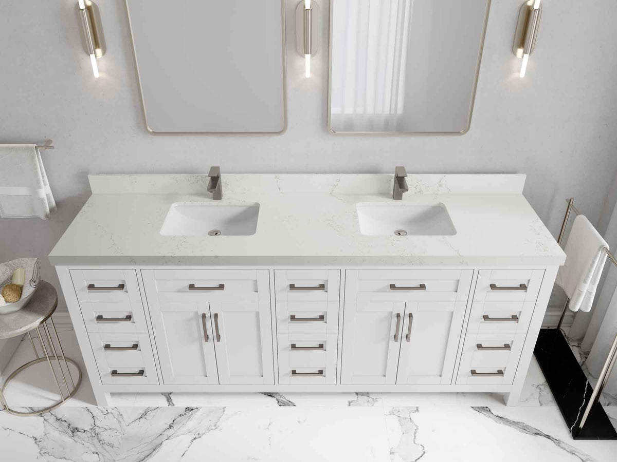 Cambridge 80 in. W x 22 in. D Double Sink Bathroom Vanity - Willow Bath and Vanity