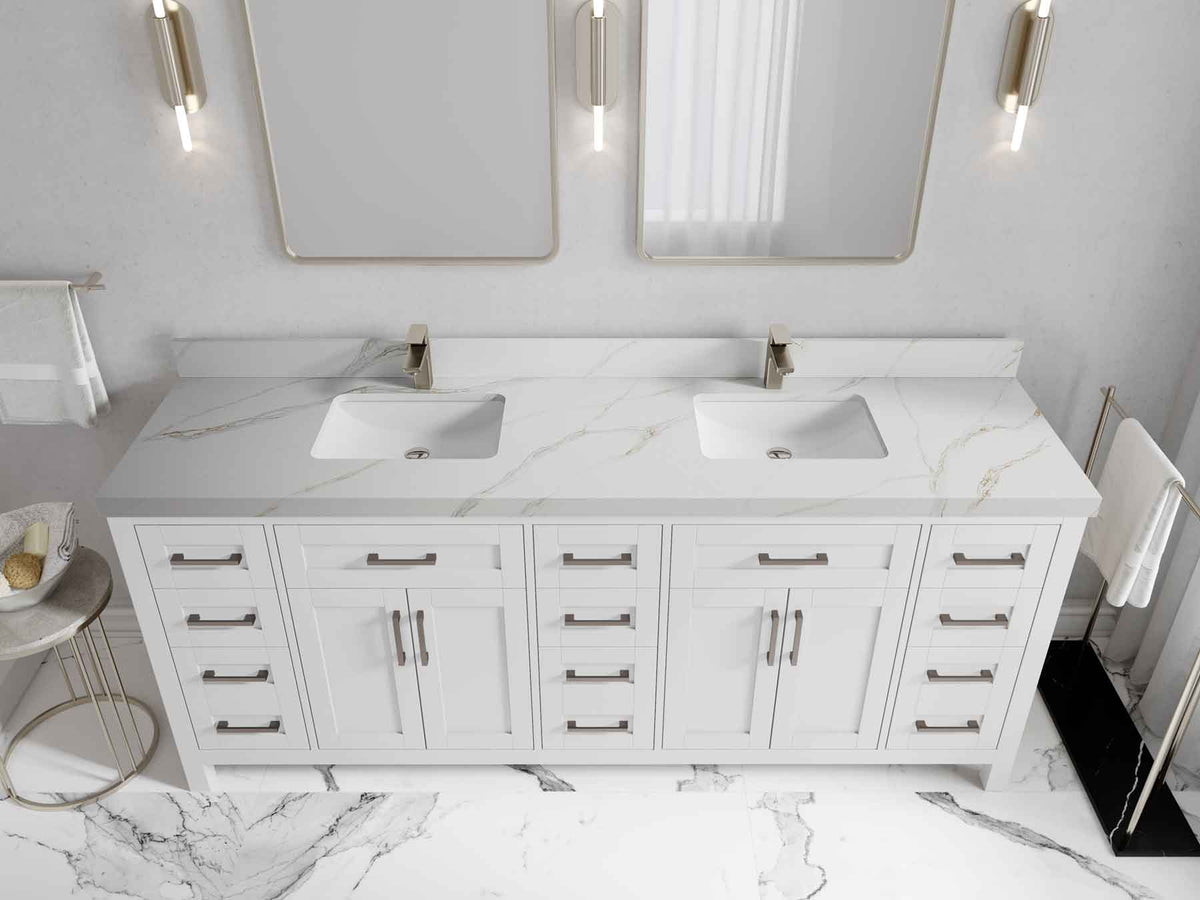 Cambridge 80 in. W x 22 in. D Double Sink Bathroom Vanity - Willow Bath and Vanity