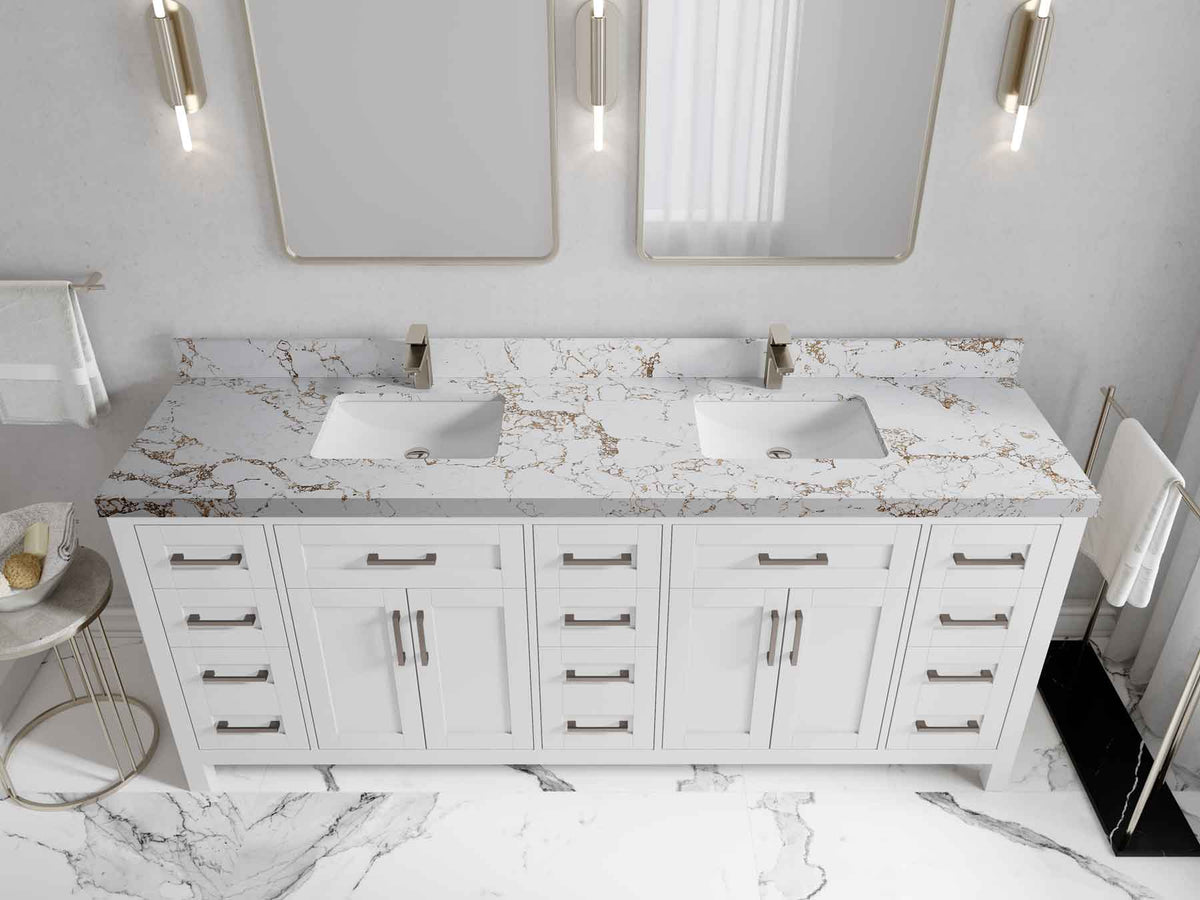 Cambridge 80 in. W x 22 in. D Double Sink Bathroom Vanity - Willow Bath and Vanity