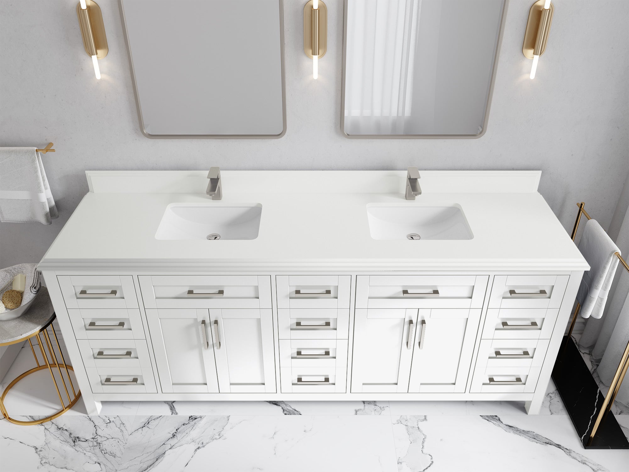 Cambridge 84 in. W x 22 in. D Double Sink Bathroom Vanity - Willow Bath and Vanity