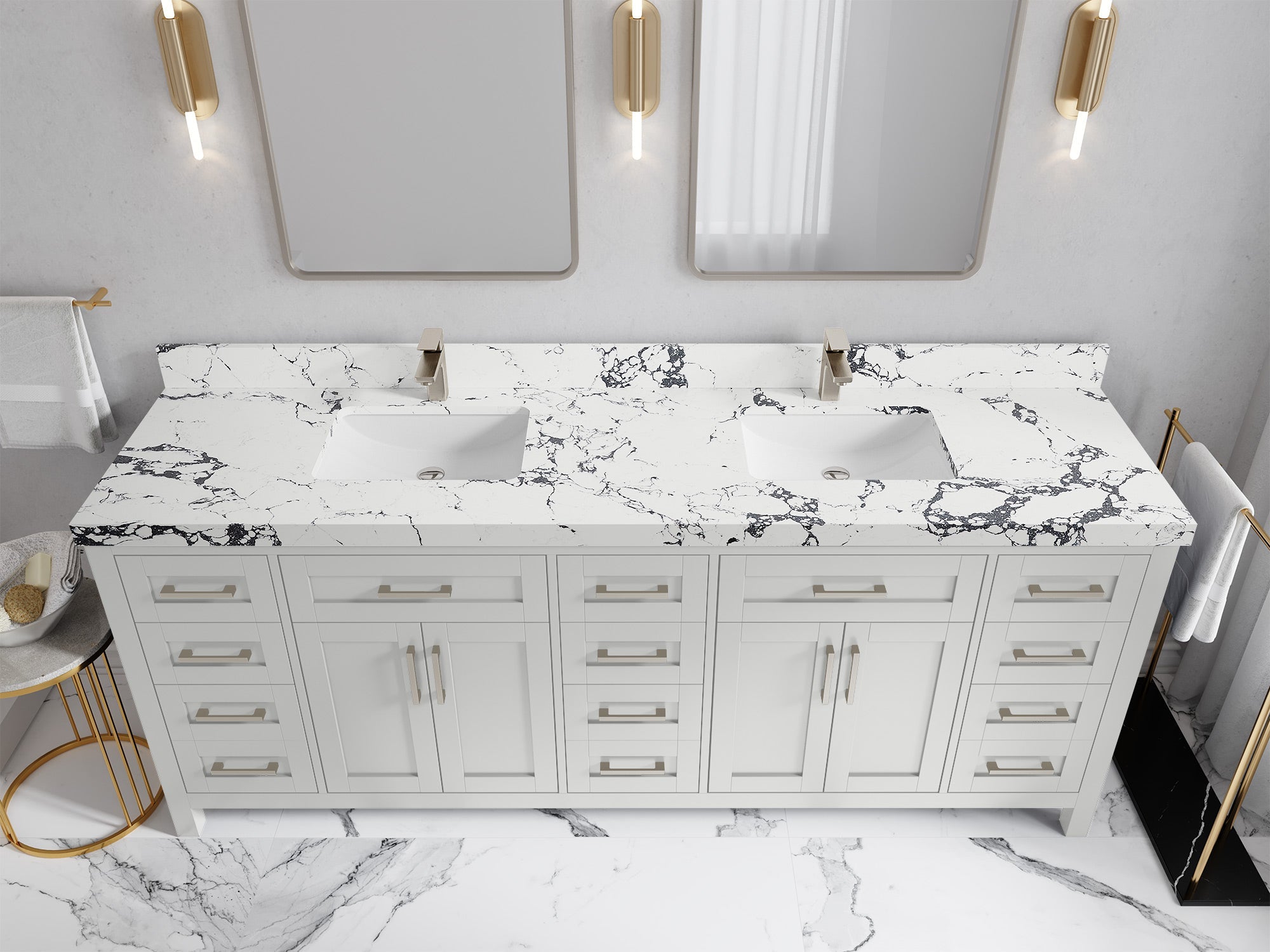 Cambridge 84 in. W x 22 in. D Double Sink Bathroom Vanity - Willow Bath and Vanity