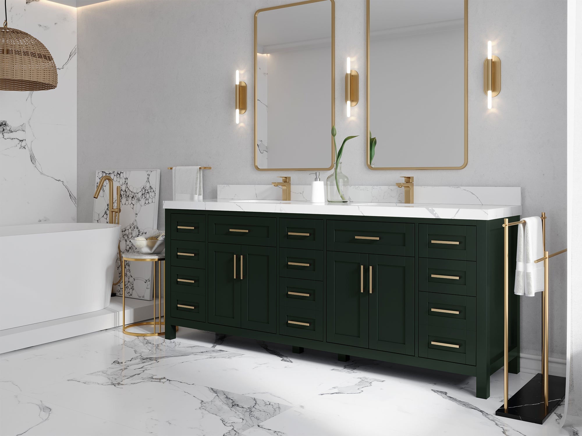 Cambridge 84 in. W x 22 in. D Double Sink Bathroom Vanity - Willow Bath and Vanity