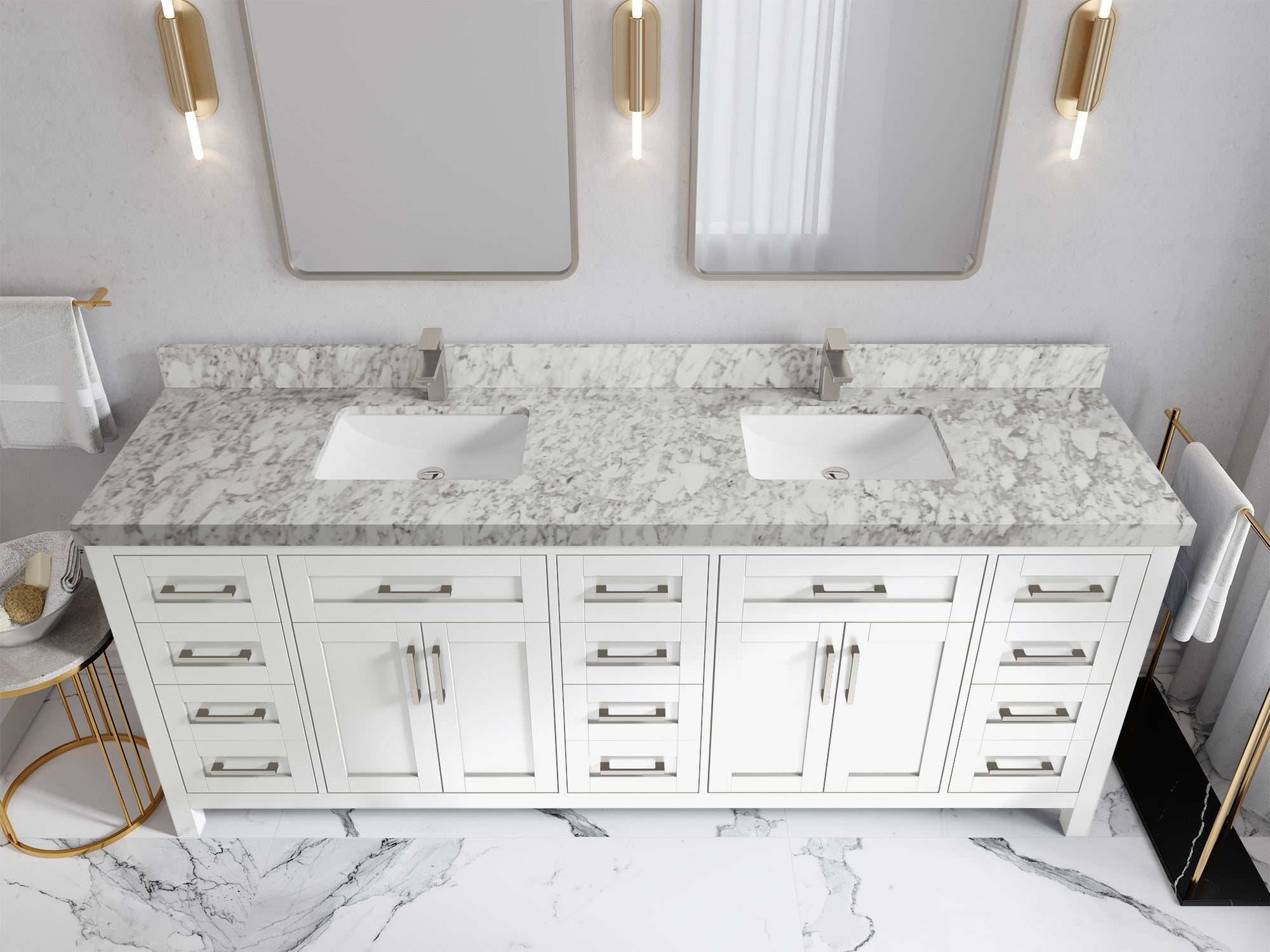 Cambridge 84 in. W x 22 in. D Double Sink Bathroom Vanity - Willow Bath and Vanity