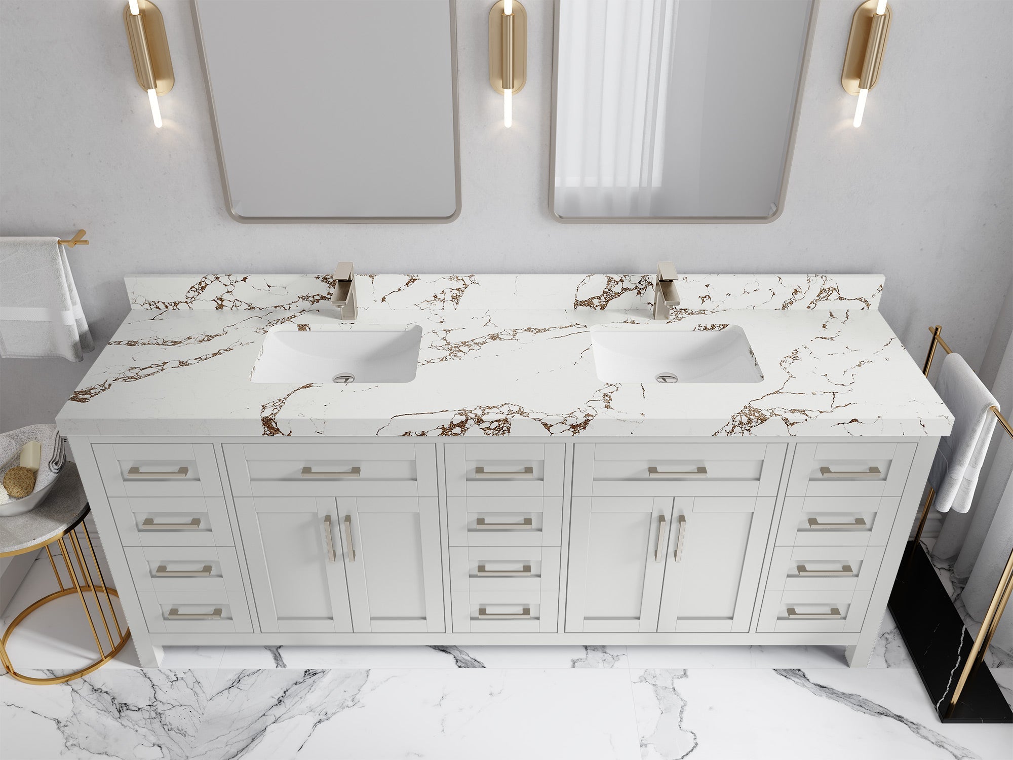Cambridge 84 in. W x 22 in. D Double Sink Bathroom Vanity - Willow Bath and Vanity