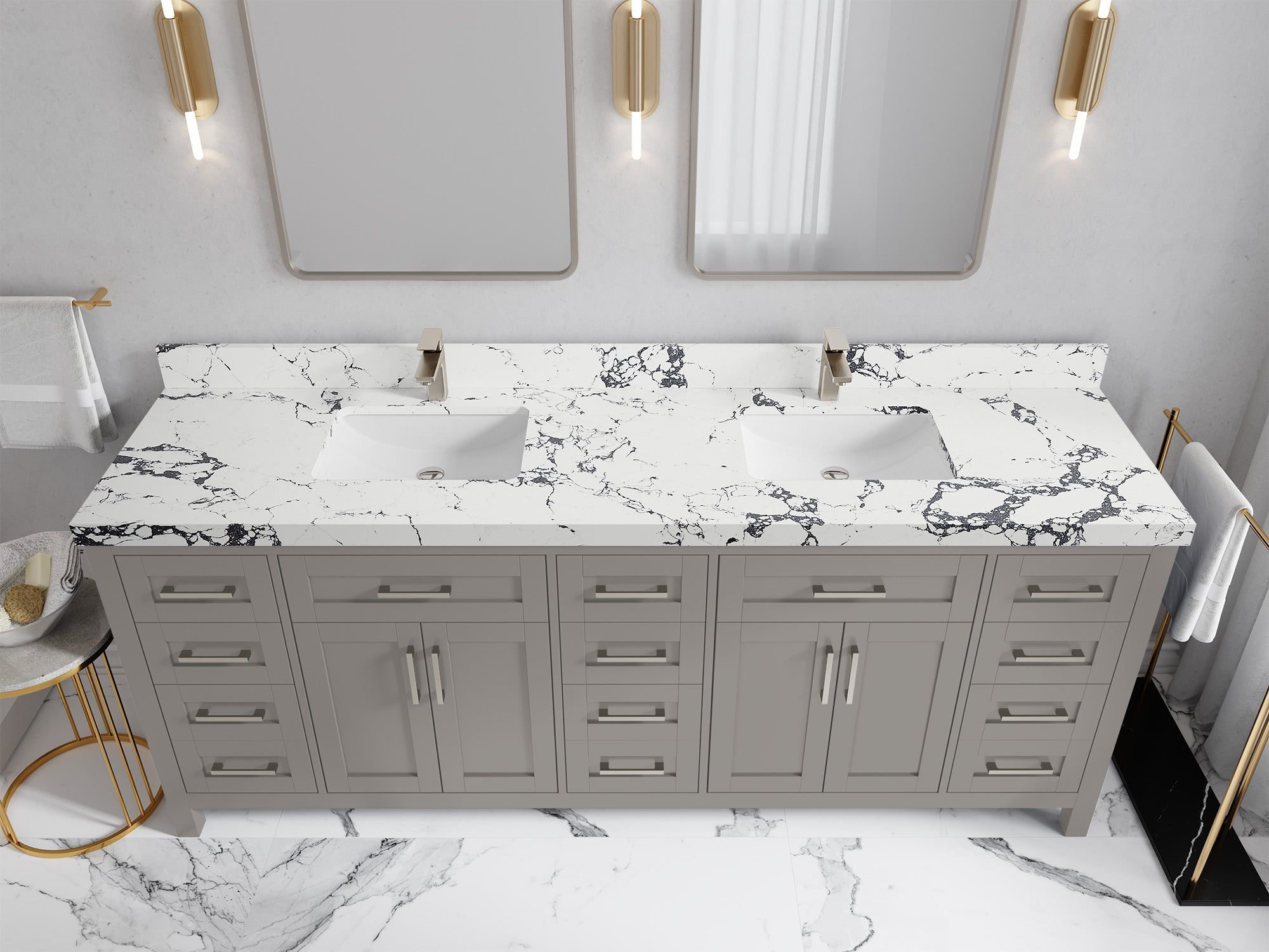 Cambridge 84 in. W x 22 in. D Double Sink Bathroom Vanity - Willow Bath and Vanity