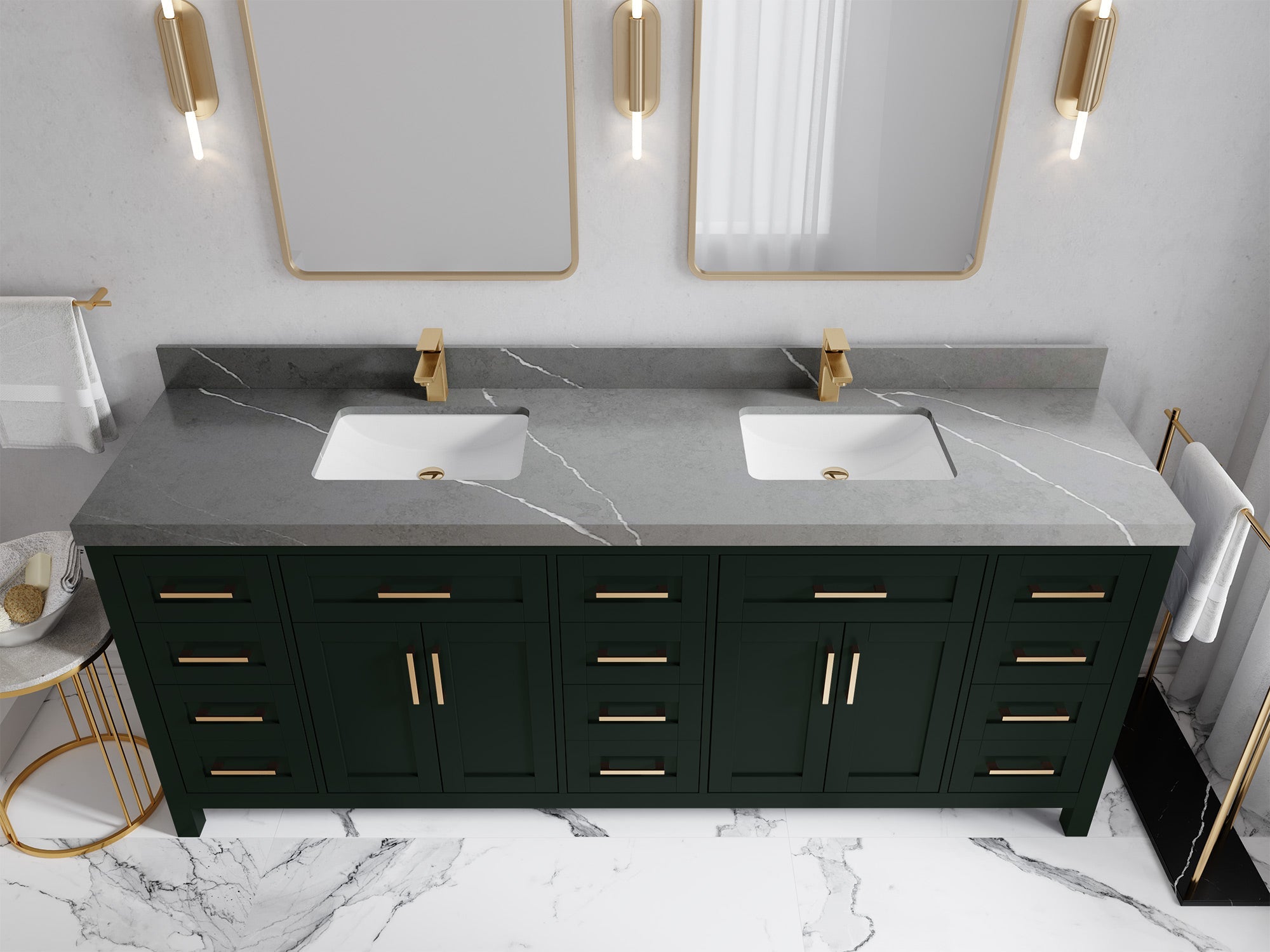 Cambridge 84 in. W x 22 in. D Double Sink Bathroom Vanity - Willow Bath and Vanity