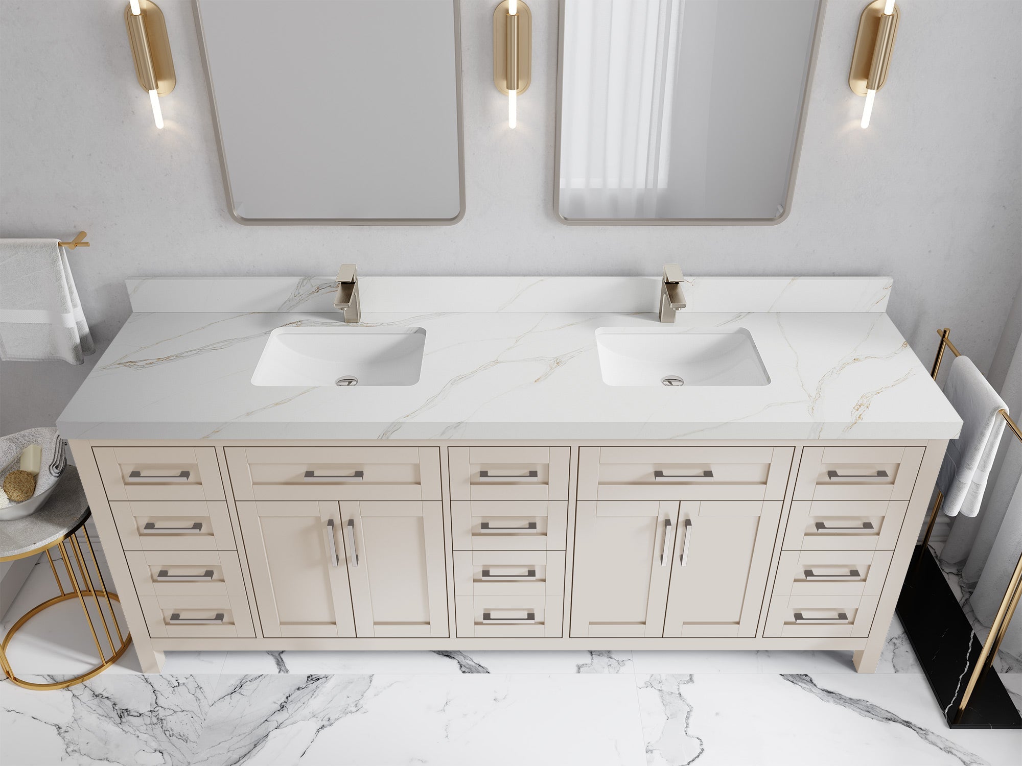 Cambridge 84 in. W x 22 in. D Double Sink Bathroom Vanity - Willow Bath and Vanity