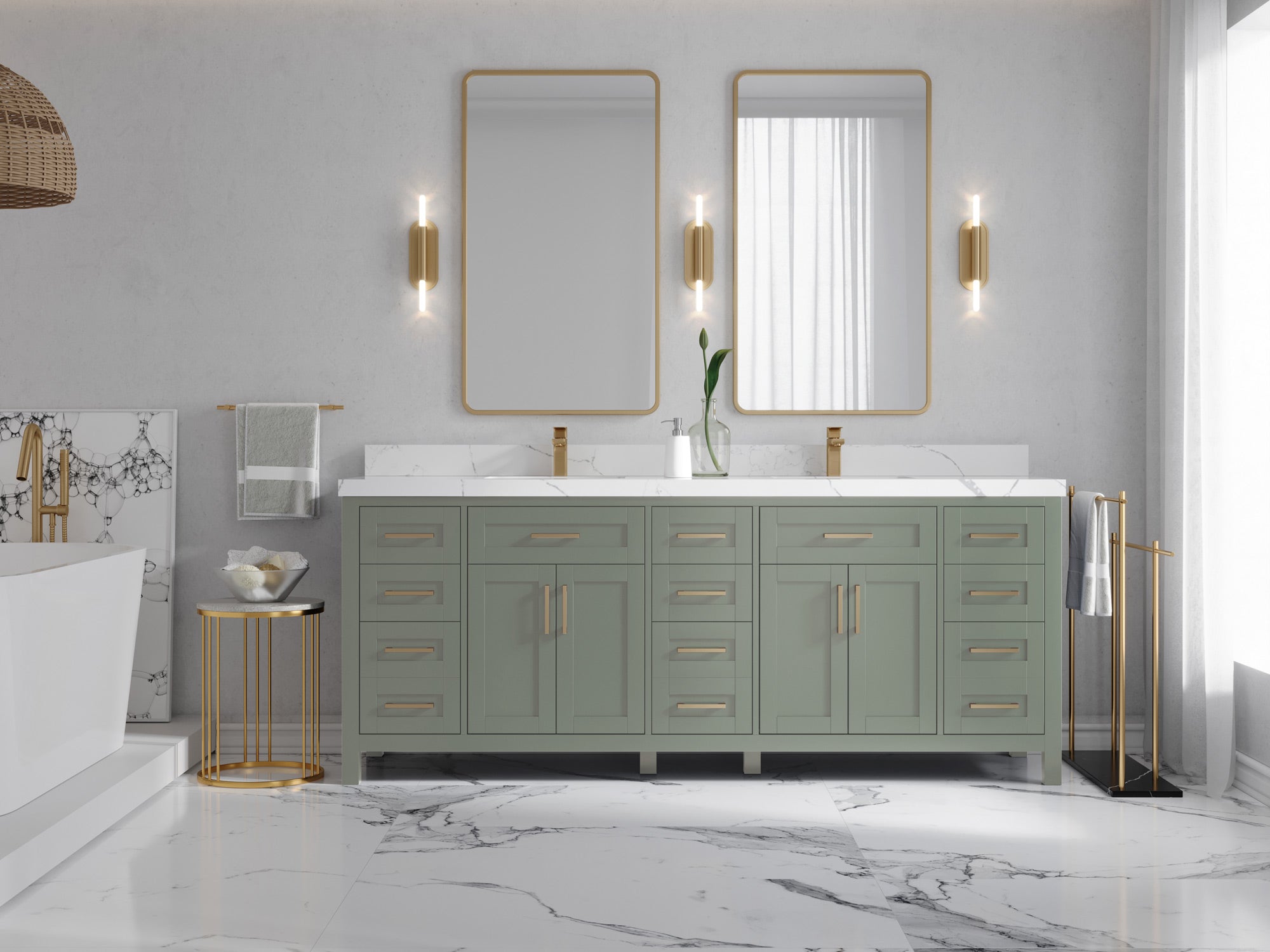 Cambridge 84 in. W x 22 in. D Double Sink Bathroom Vanity - Willow Bath and Vanity