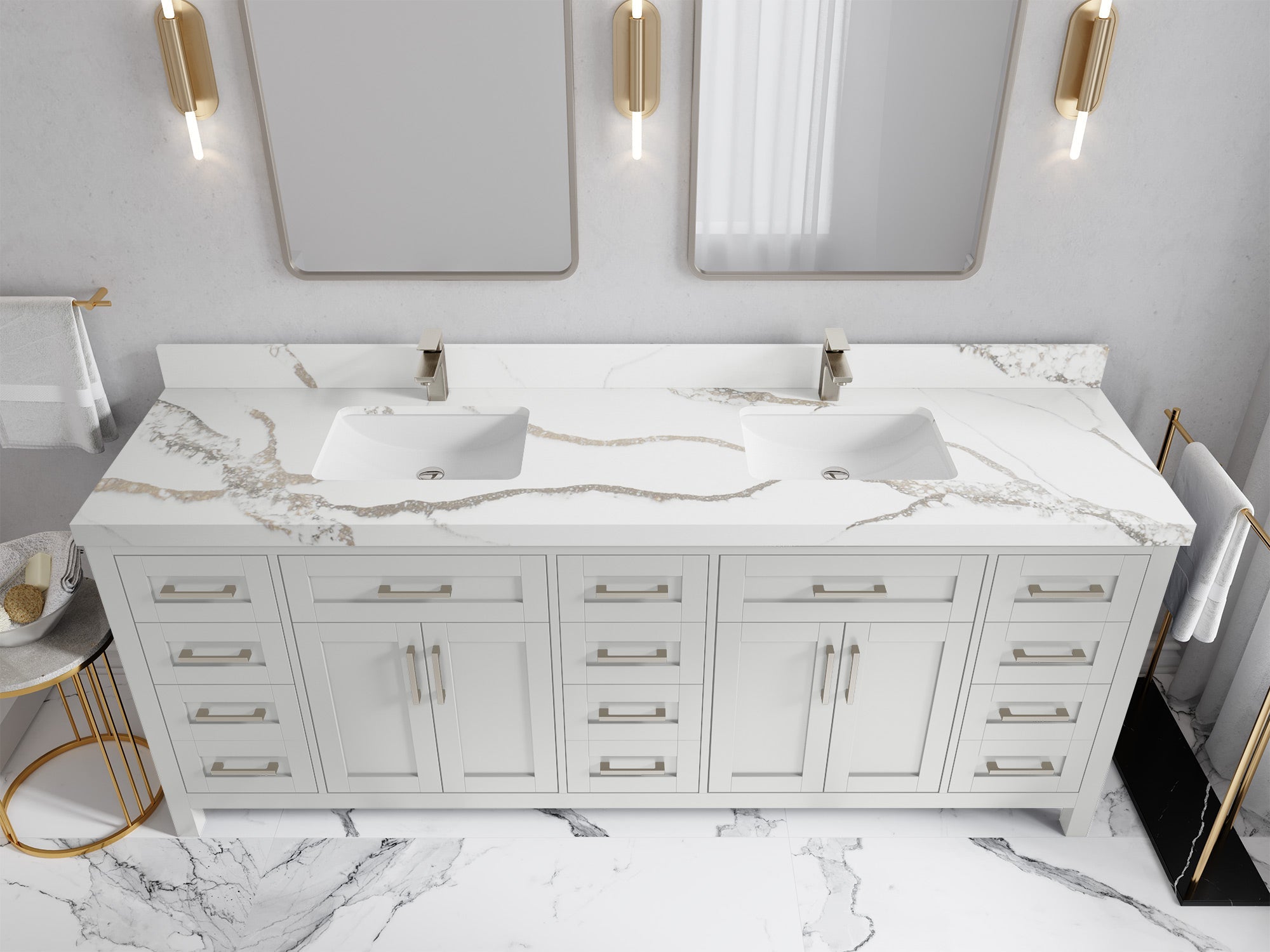 Cambridge 84 in. W x 22 in. D Double Sink Bathroom Vanity - Willow Bath and Vanity