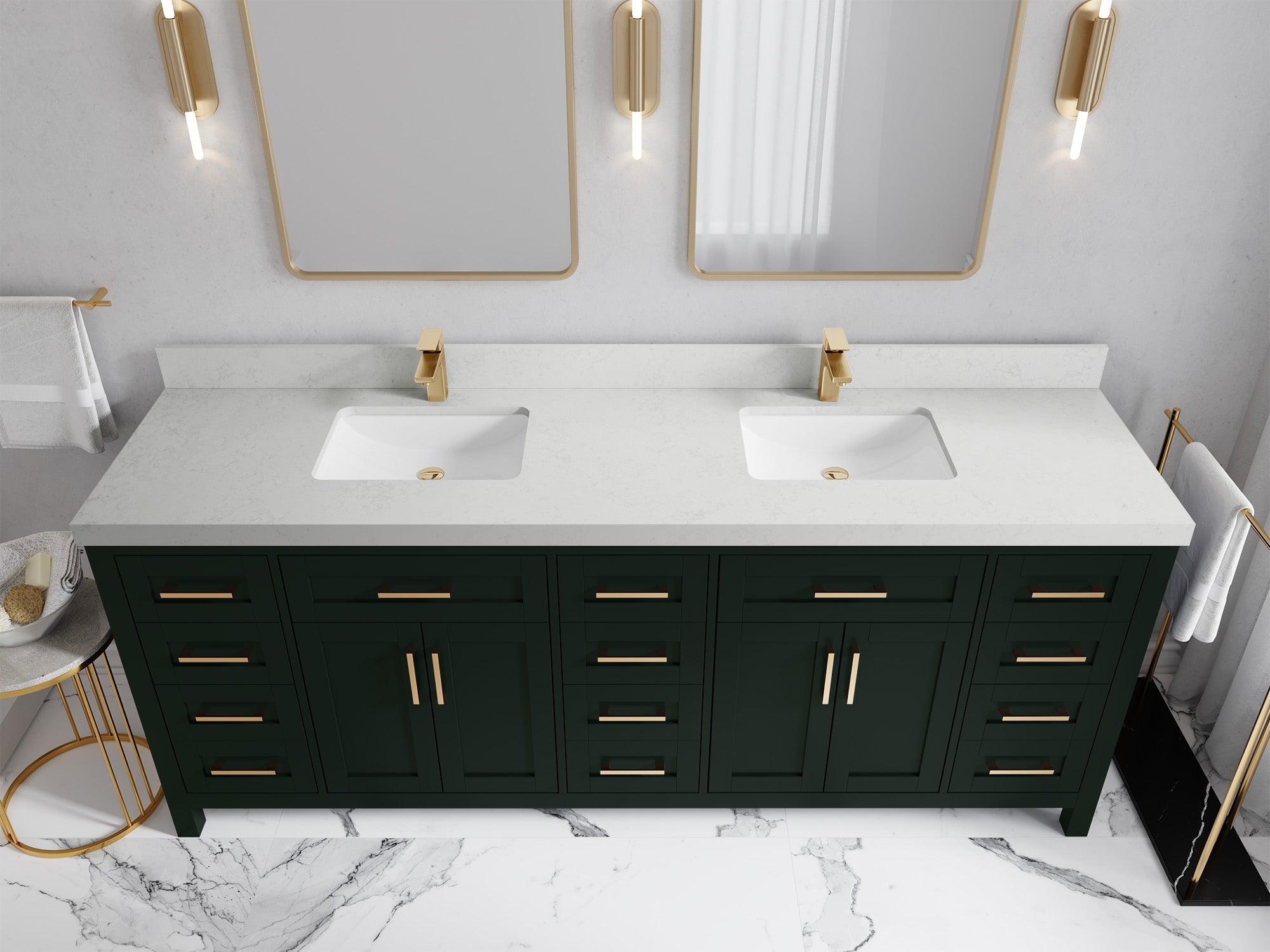 Cambridge 84 in. W x 22 in. D Double Sink Bathroom Vanity - Willow Bath and Vanity