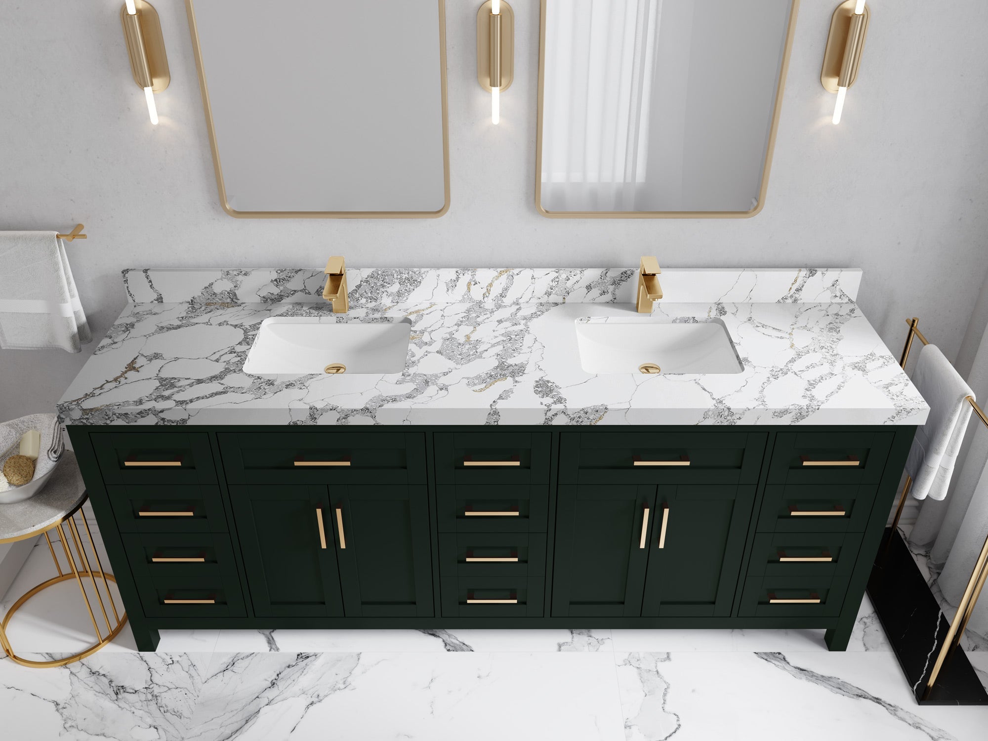 Cambridge 84 in. W x 22 in. D Double Sink Bathroom Vanity - Willow Bath and Vanity