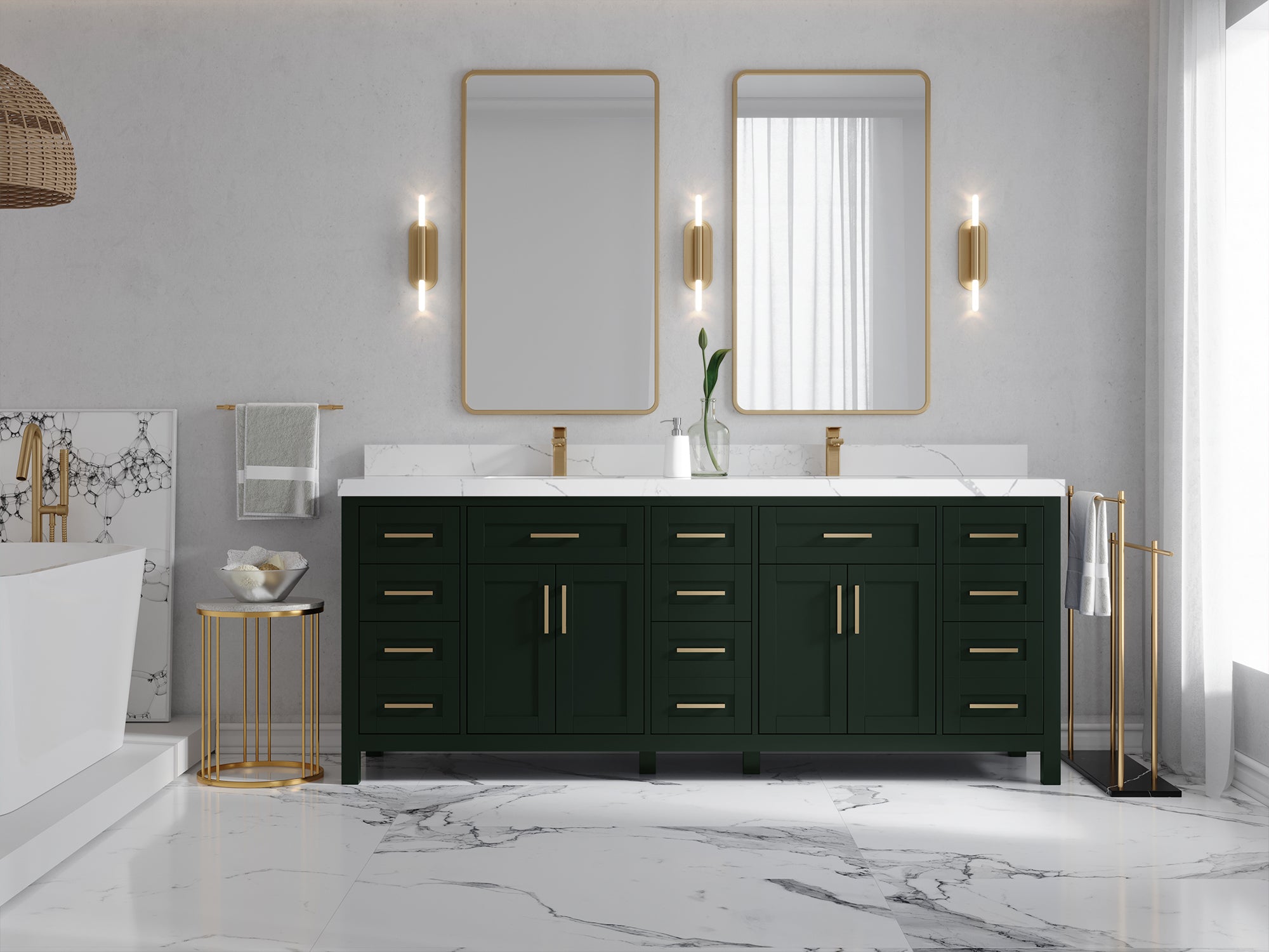 Cambridge 84 in. W x 22 in. D Double Sink Bathroom Vanity - Willow Bath and Vanity