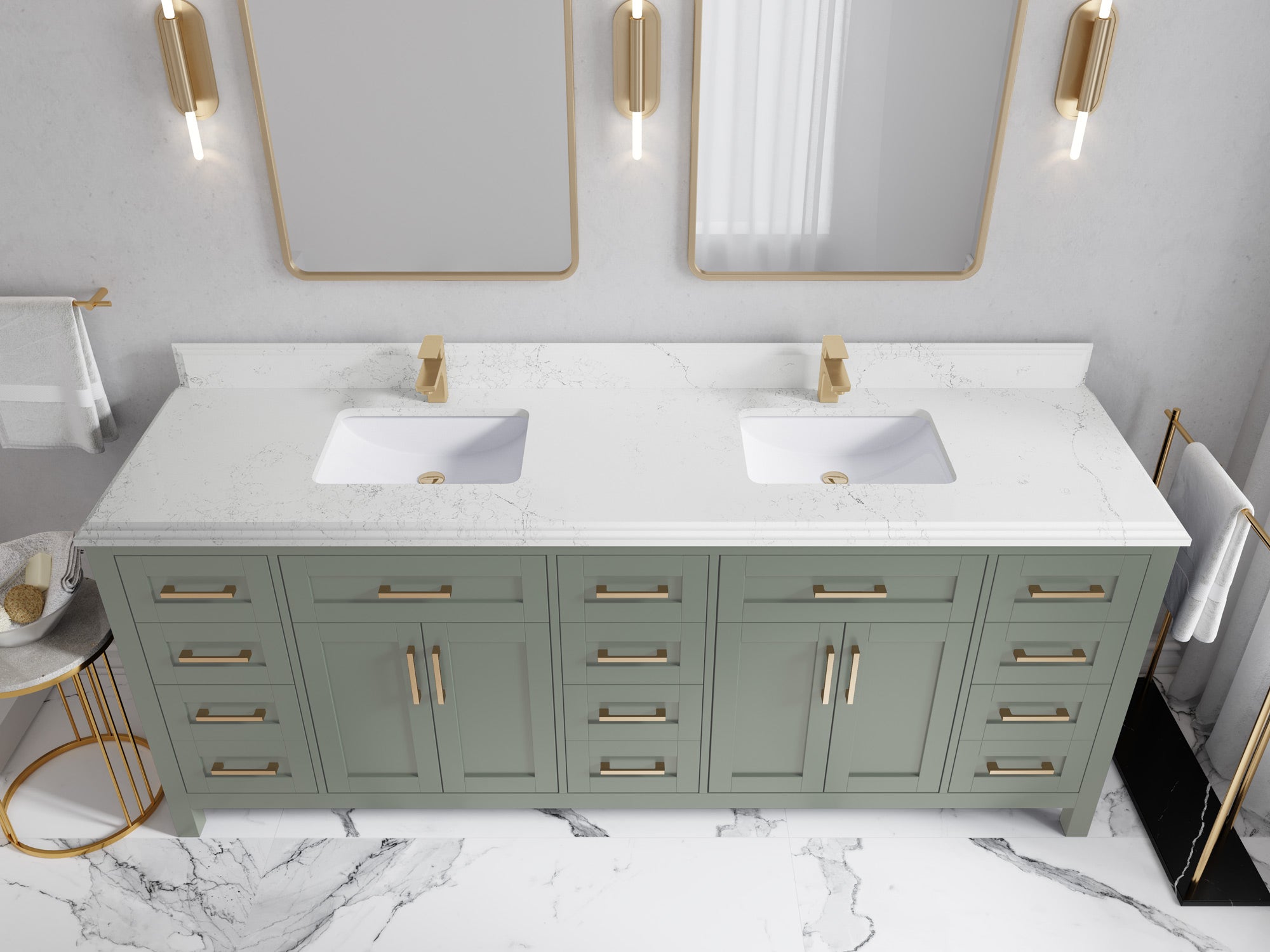 Cambridge 84 in. W x 22 in. D Double Sink Bathroom Vanity - Willow Bath and Vanity